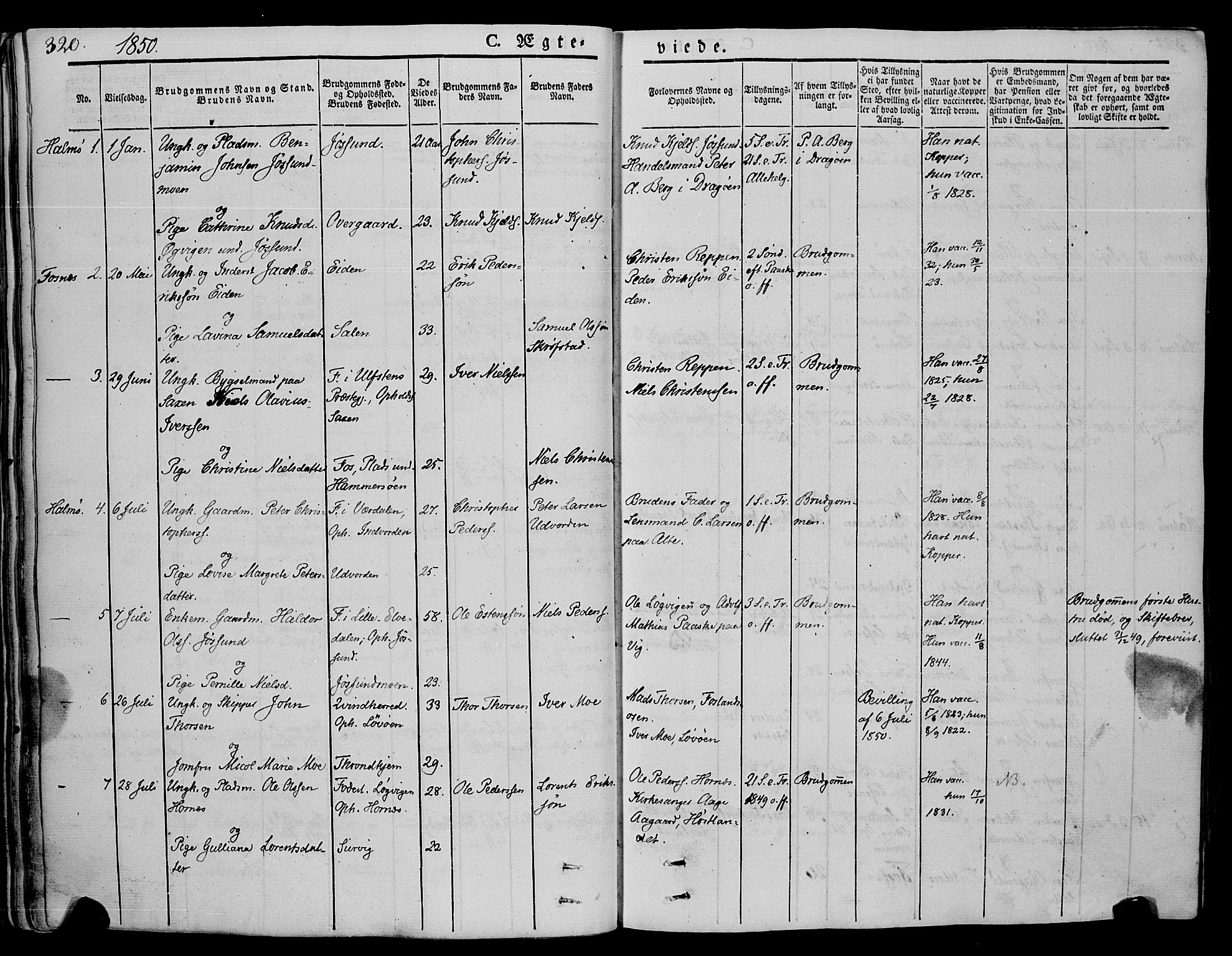 Ministerialprotokoller, klokkerbøker og fødselsregistre - Nord-Trøndelag, SAT/A-1458/773/L0614: Parish register (official) no. 773A05, 1831-1856, p. 320