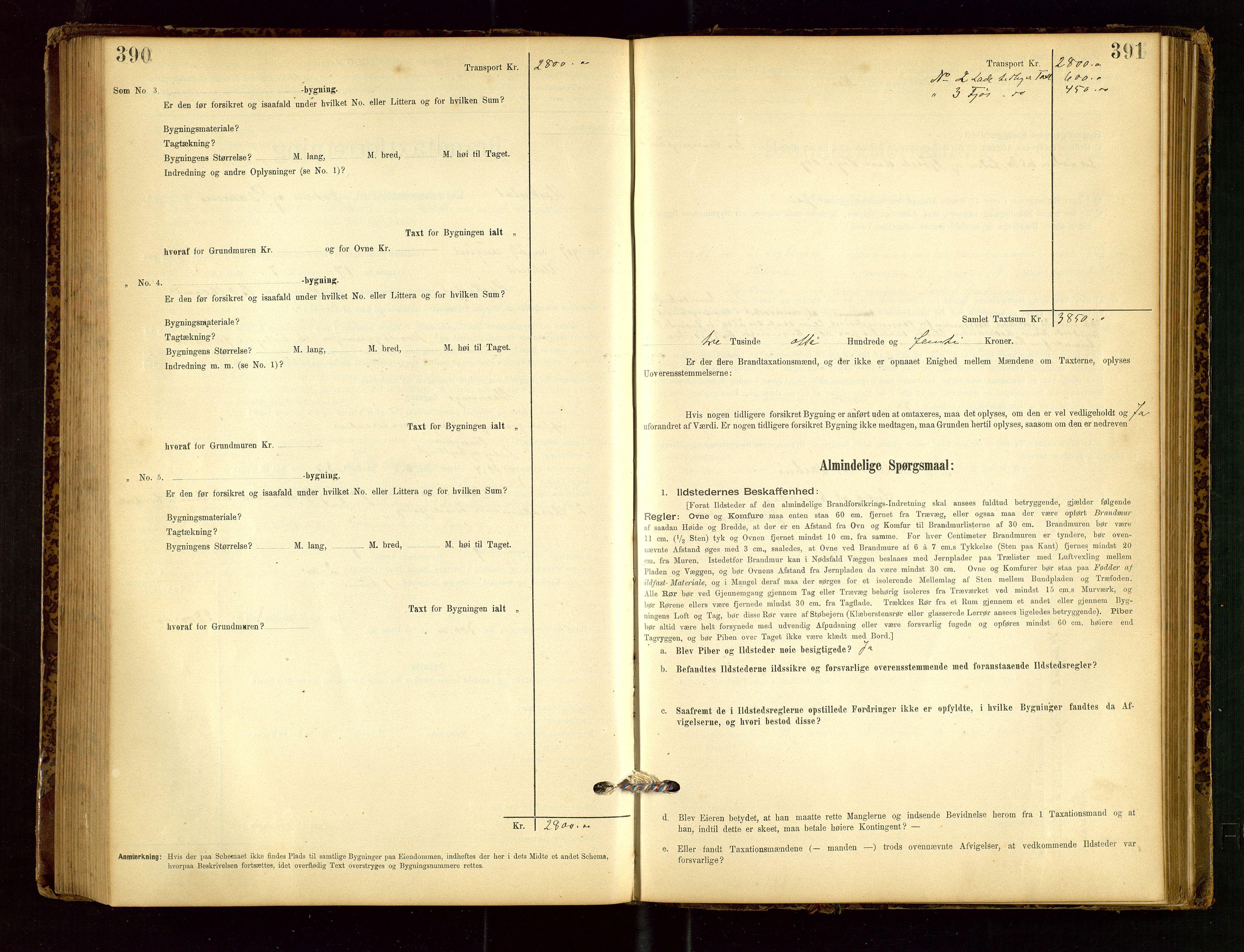 Heskestad lensmannskontor, SAST/A-100304/Gob/L0001: "Brandtaxationsprotokol", 1894-1915, p. 390-391
