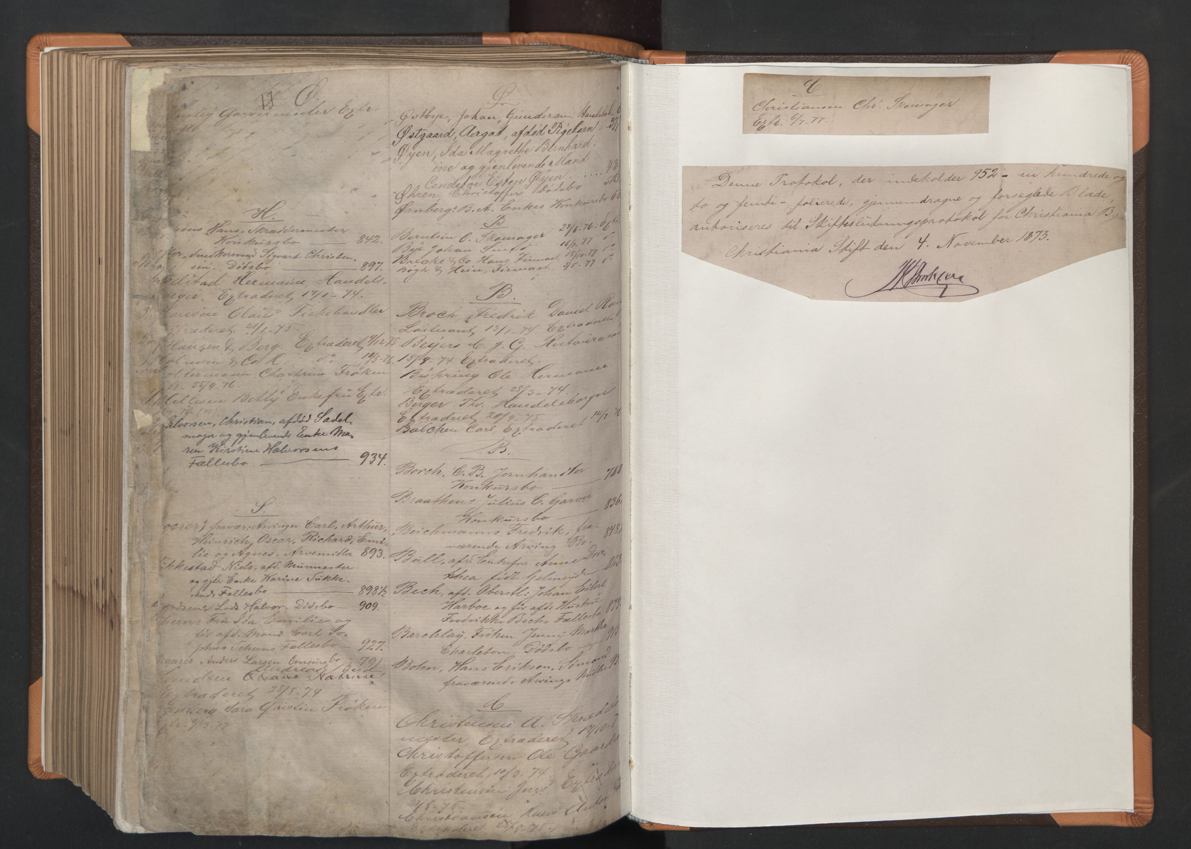 Oslo skifterett, AV/SAO-A-10383/H/Hd/Hda/L0010b: Skifteutlodningsprotokoll, 1876-1877, p. 952b