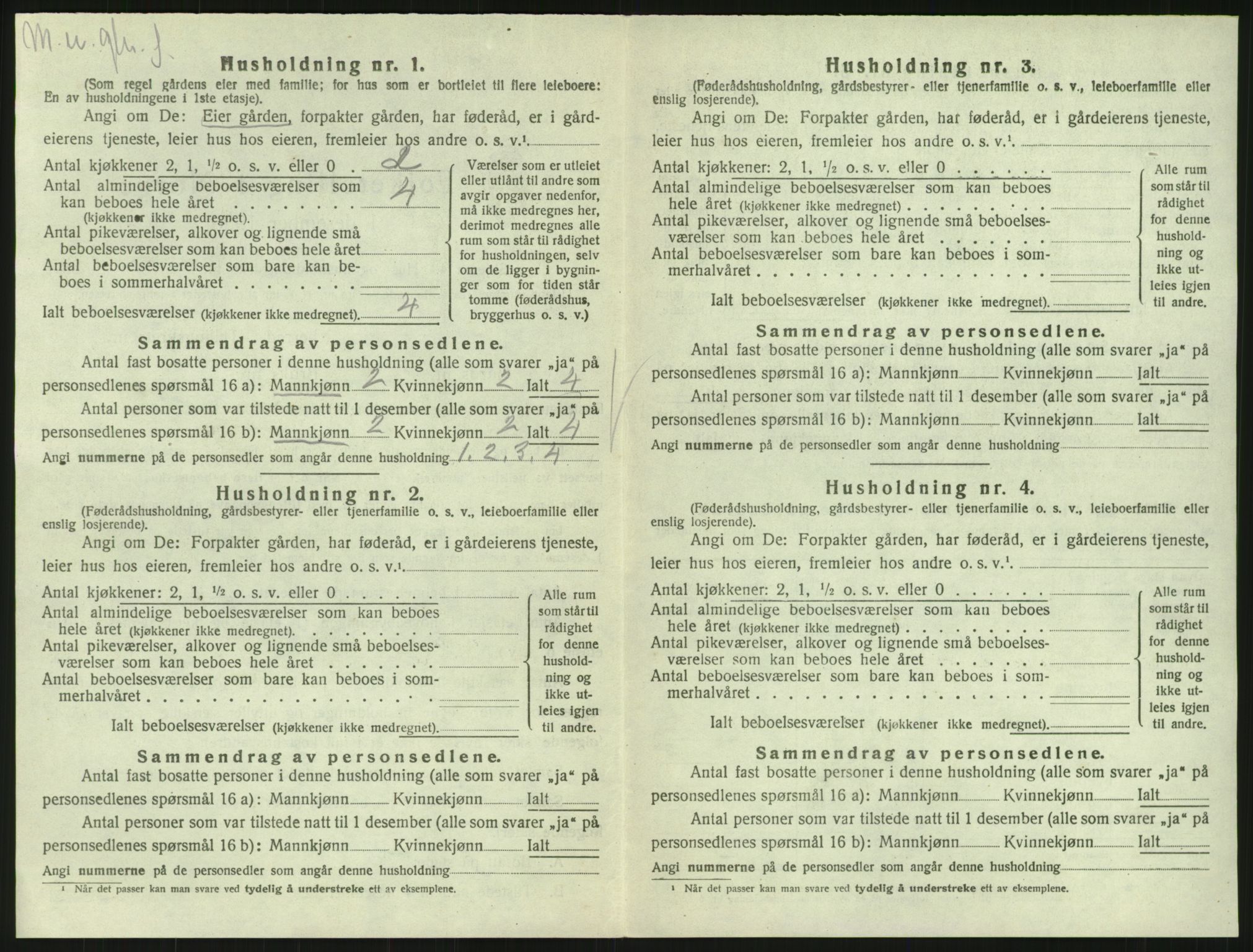 SAH, 1920 census for Stange, 1920, p. 2592