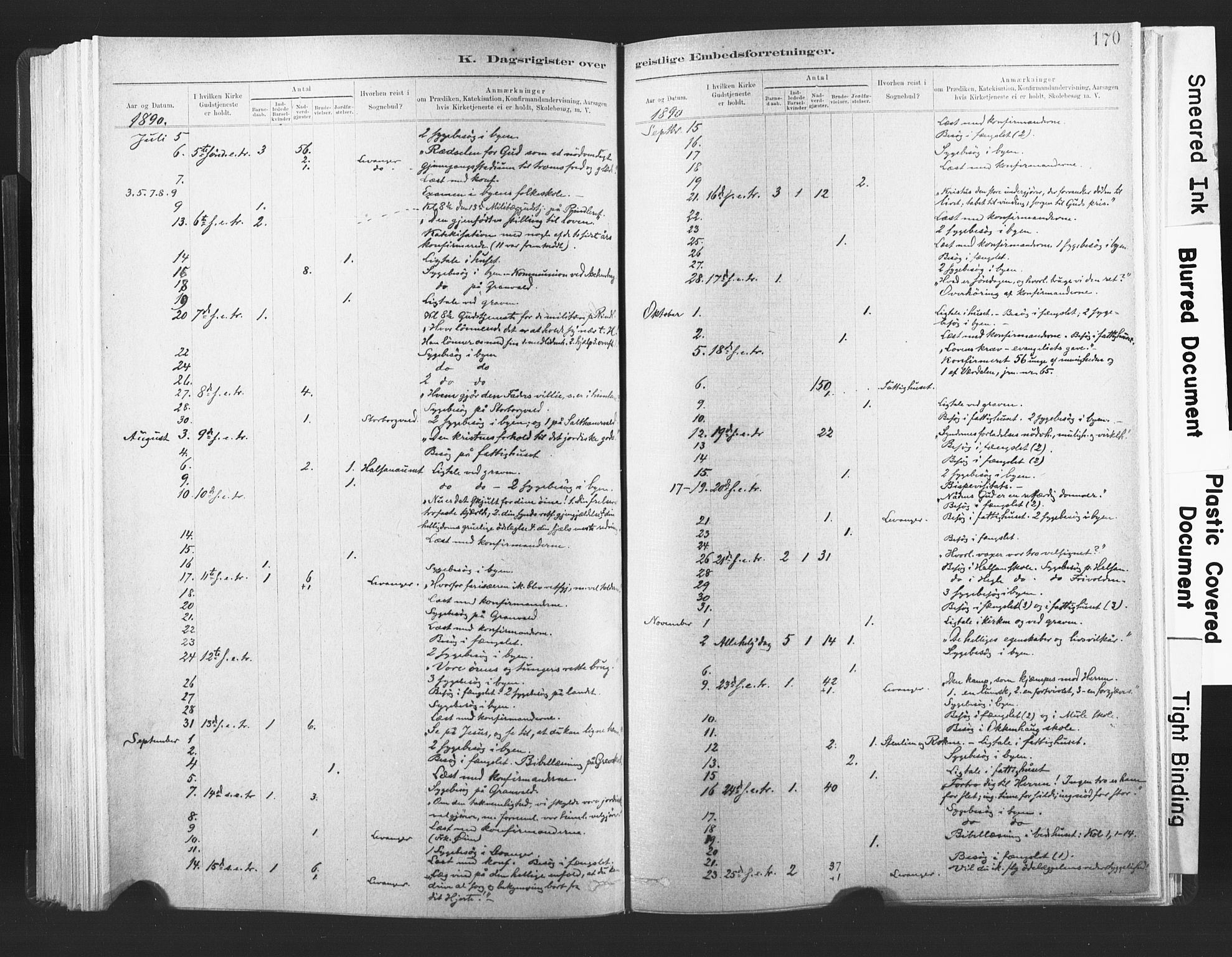 Ministerialprotokoller, klokkerbøker og fødselsregistre - Nord-Trøndelag, AV/SAT-A-1458/720/L0189: Parish register (official) no. 720A05, 1880-1911, p. 170