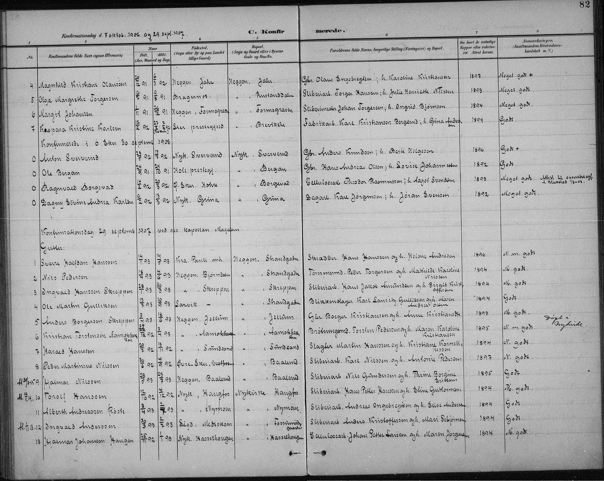 Modum kirkebøker, AV/SAKO-A-234/F/Fa/L0017: Parish register (official) no. 17, 1900-1915, p. 82