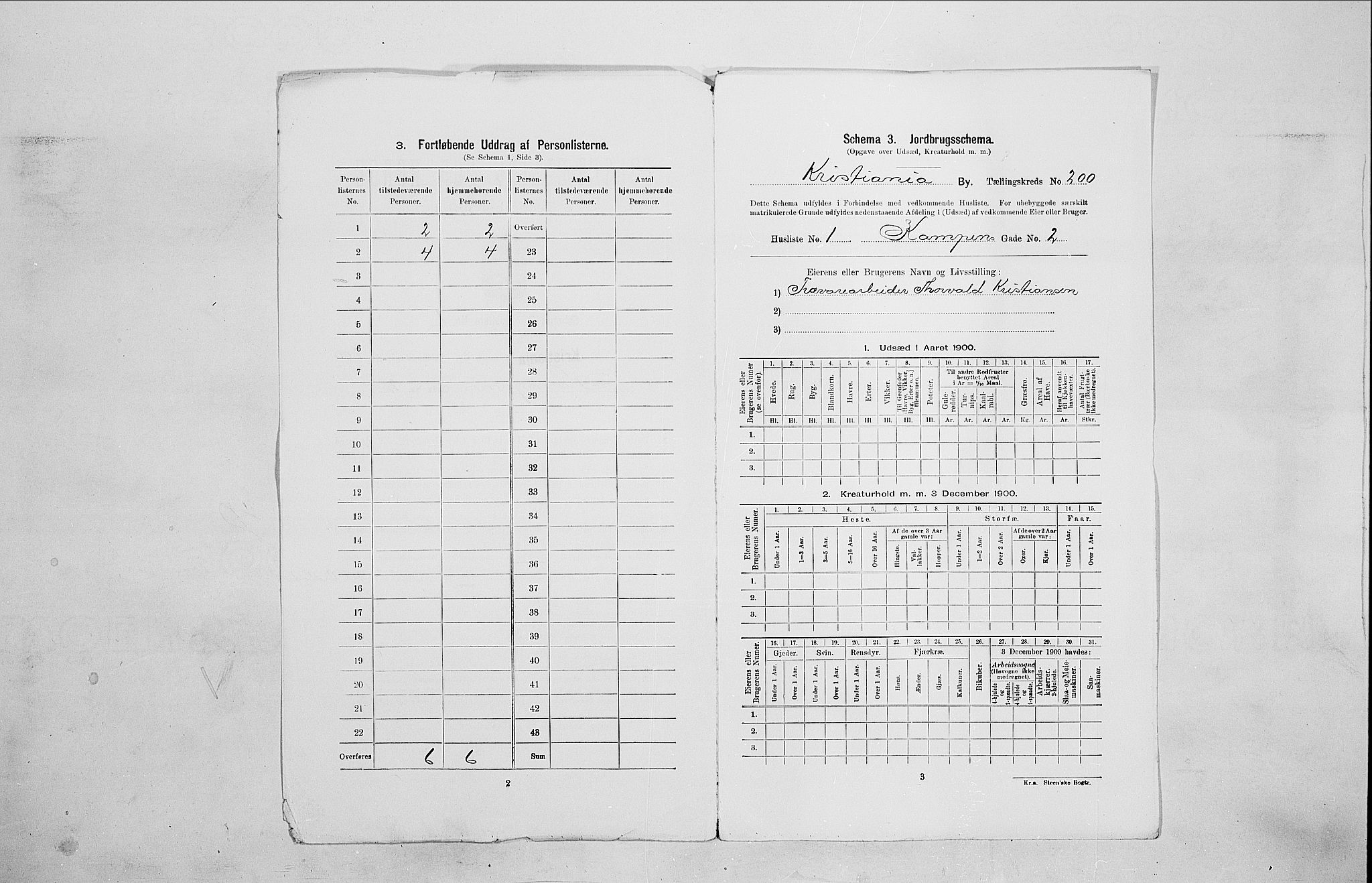 SAO, 1900 census for Kristiania, 1900, p. 44575