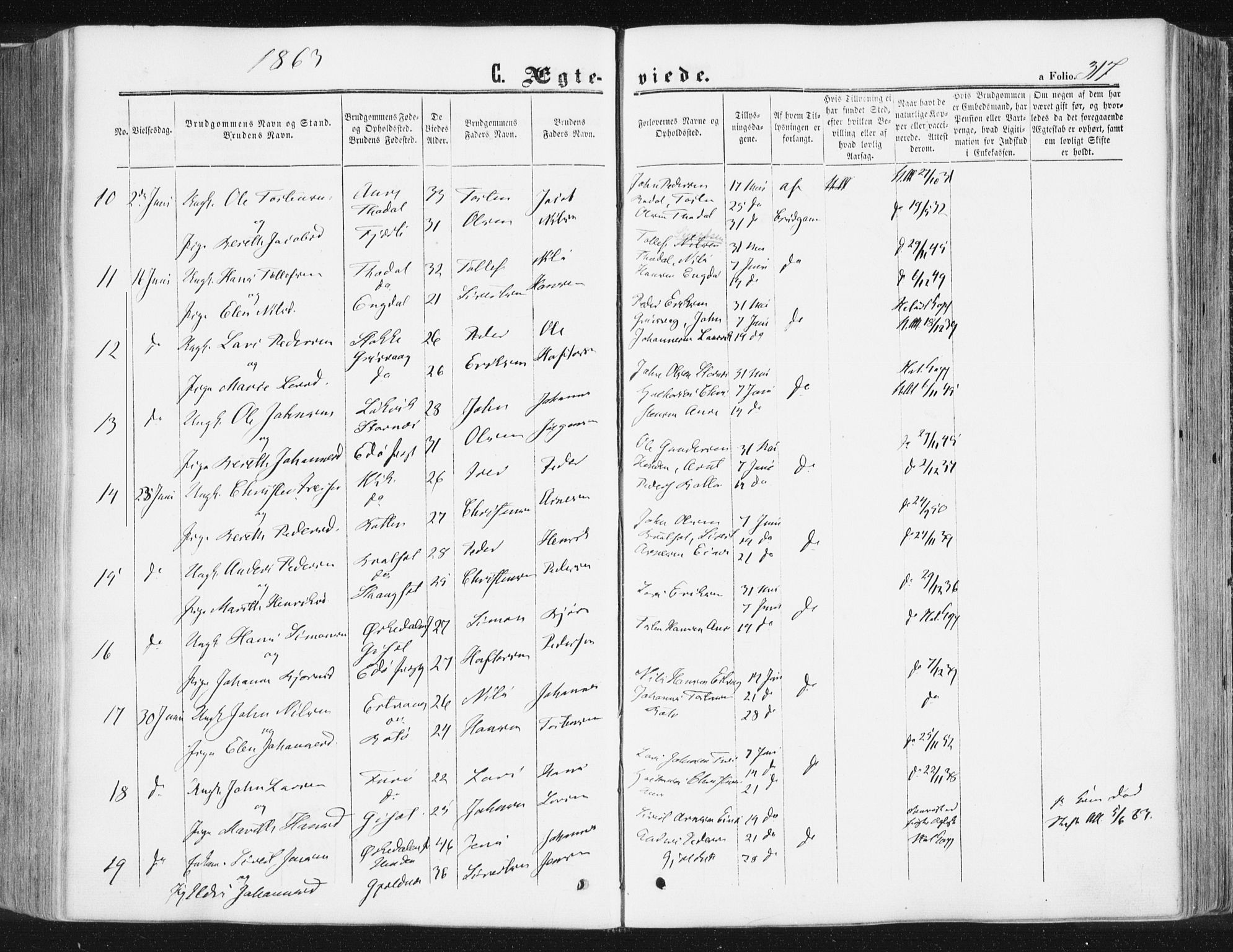 Ministerialprotokoller, klokkerbøker og fødselsregistre - Møre og Romsdal, AV/SAT-A-1454/578/L0905: Parish register (official) no. 578A04, 1859-1877, p. 317