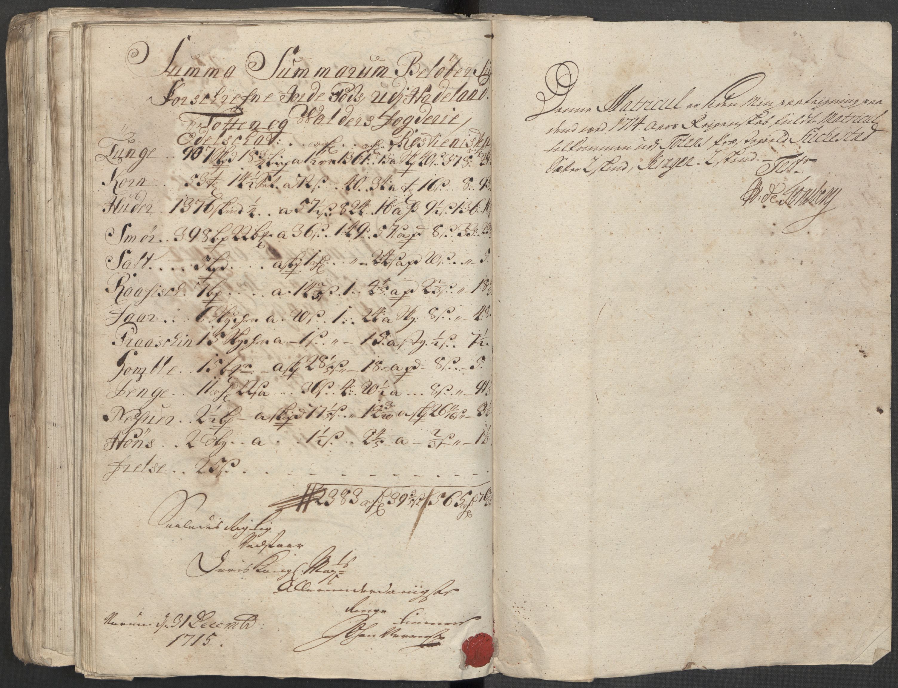 Rentekammeret inntil 1814, Reviderte regnskaper, Fogderegnskap, AV/RA-EA-4092/R18/L1314: Fogderegnskap Hadeland, Toten og Valdres, 1715, p. 248