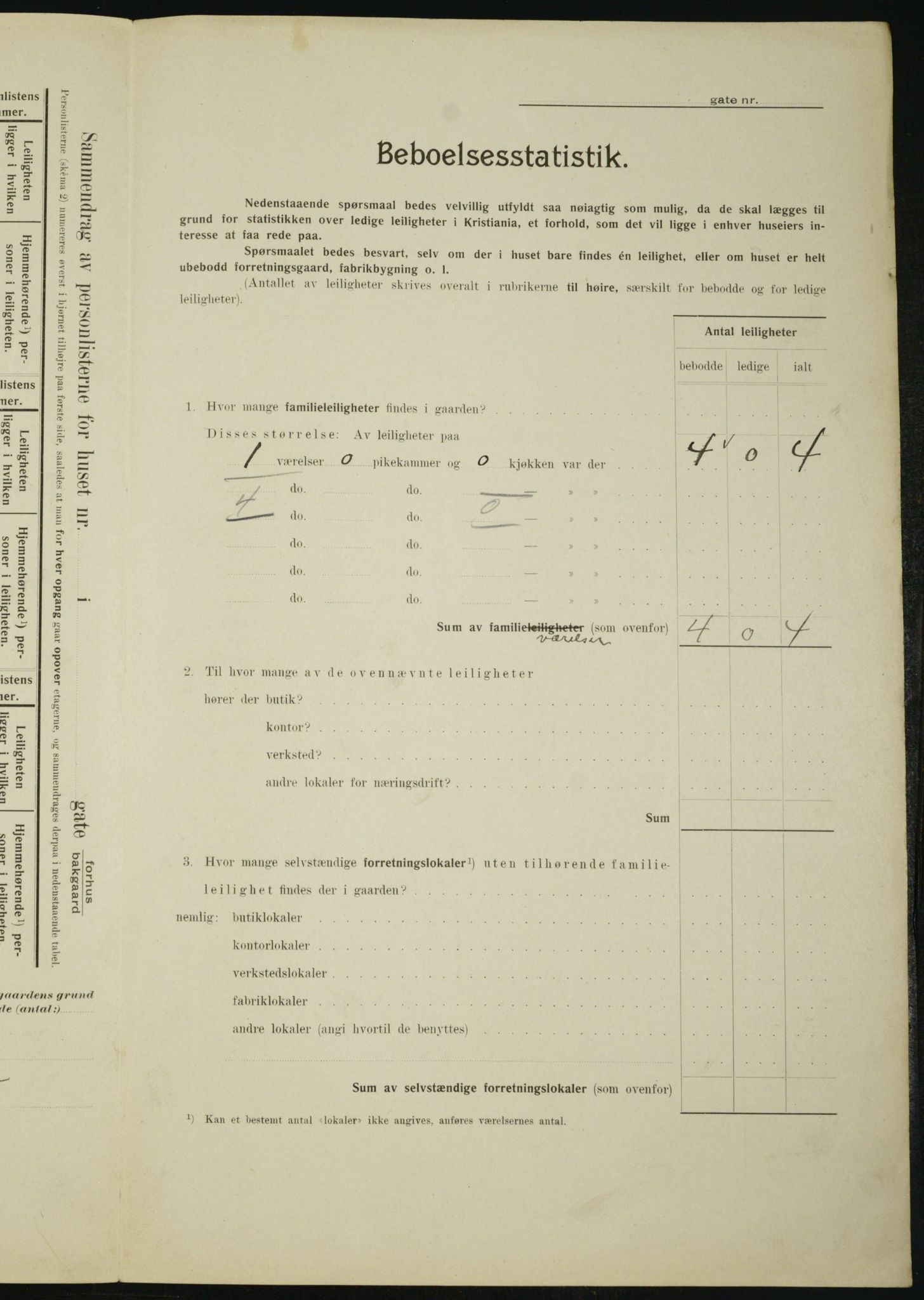 OBA, Municipal Census 1910 for Kristiania, 1910, p. 10871