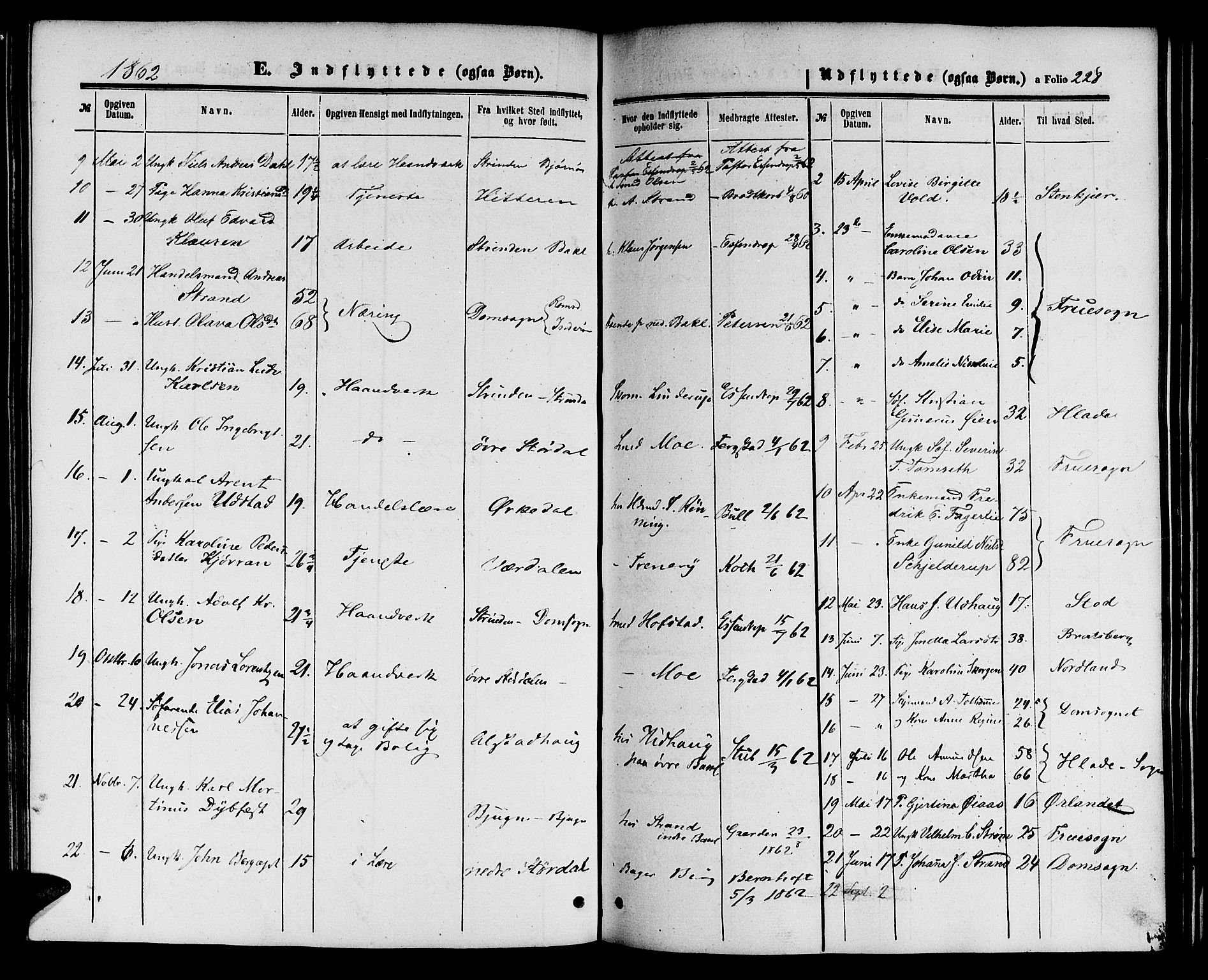 Ministerialprotokoller, klokkerbøker og fødselsregistre - Sør-Trøndelag, AV/SAT-A-1456/604/L0185: Parish register (official) no. 604A06, 1861-1865, p. 228