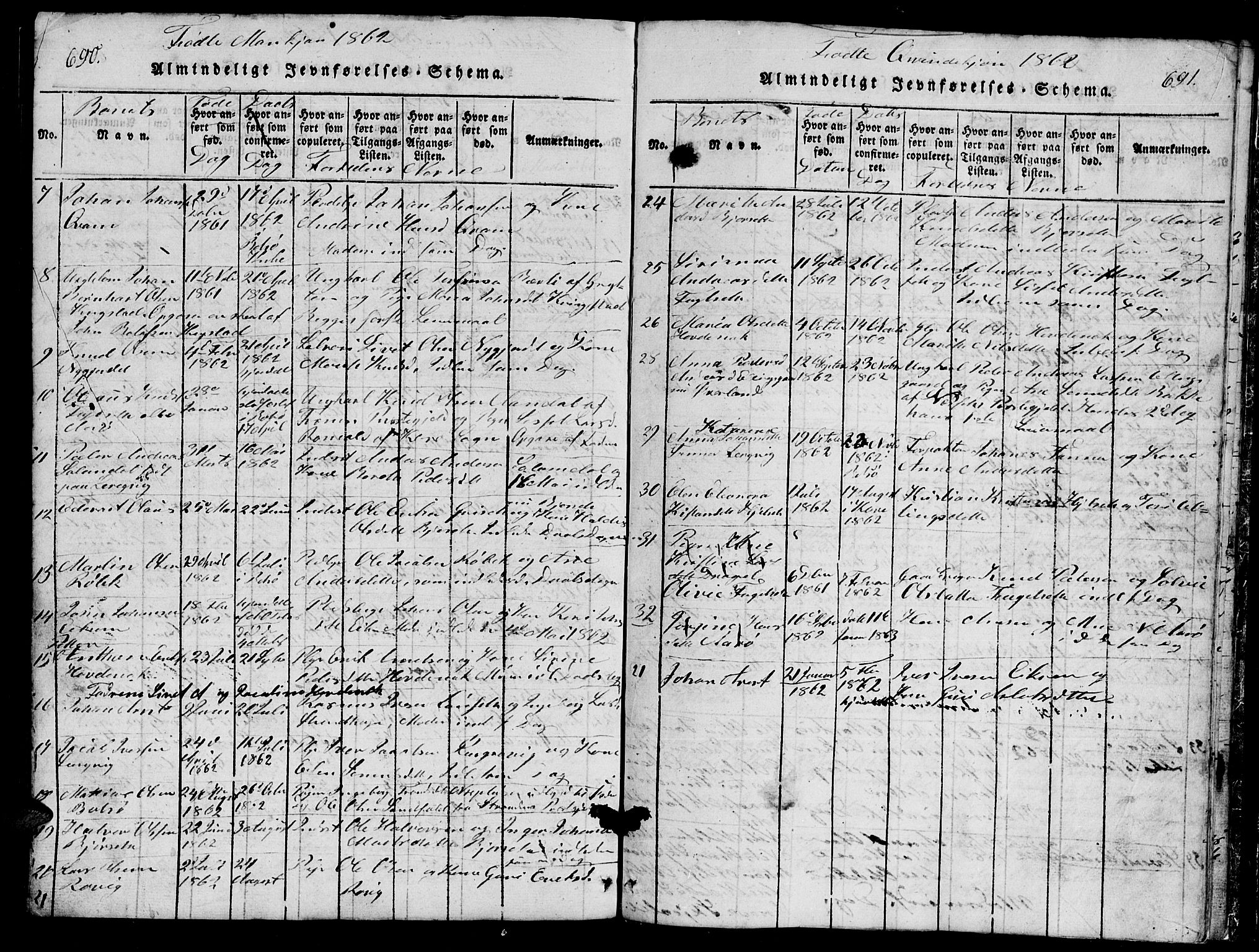 Ministerialprotokoller, klokkerbøker og fødselsregistre - Møre og Romsdal, AV/SAT-A-1454/555/L0665: Parish register (copy) no. 555C01, 1818-1868, p. 690-691