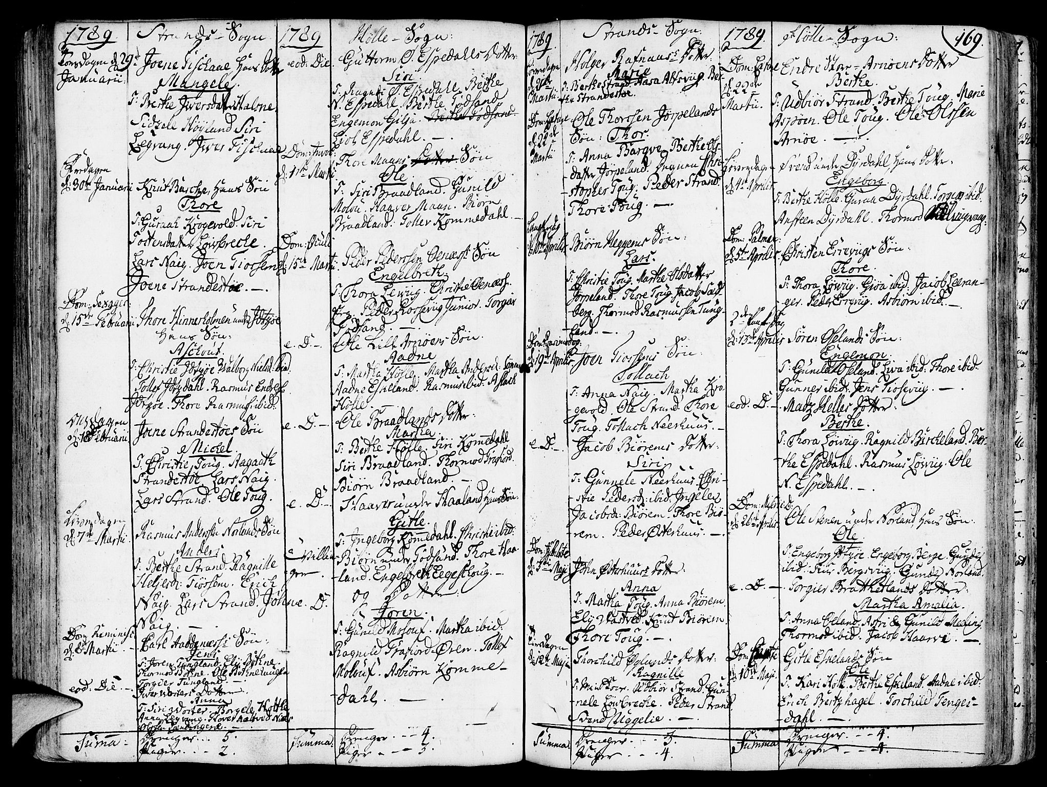 Strand sokneprestkontor, AV/SAST-A-101828/H/Ha/Haa/L0003: Parish register (official) no. A 3, 1769-1816, p. 169