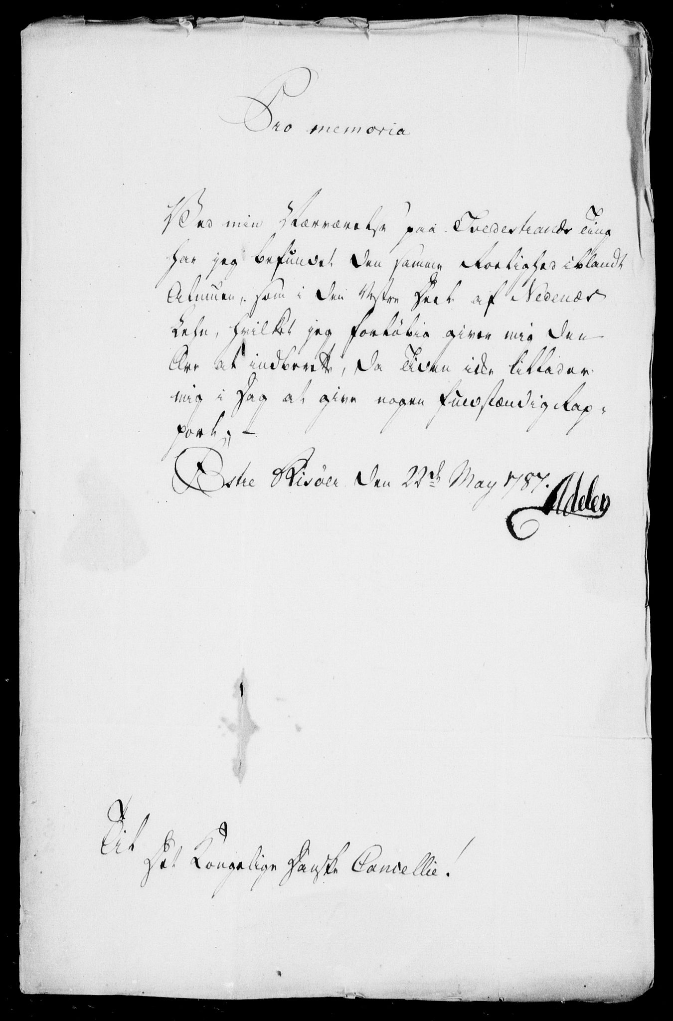 Danske Kanselli, Skapsaker, RA/EA-4061/F/L0101: Skap 16, pakke 7 VII, 1787, p. 1196