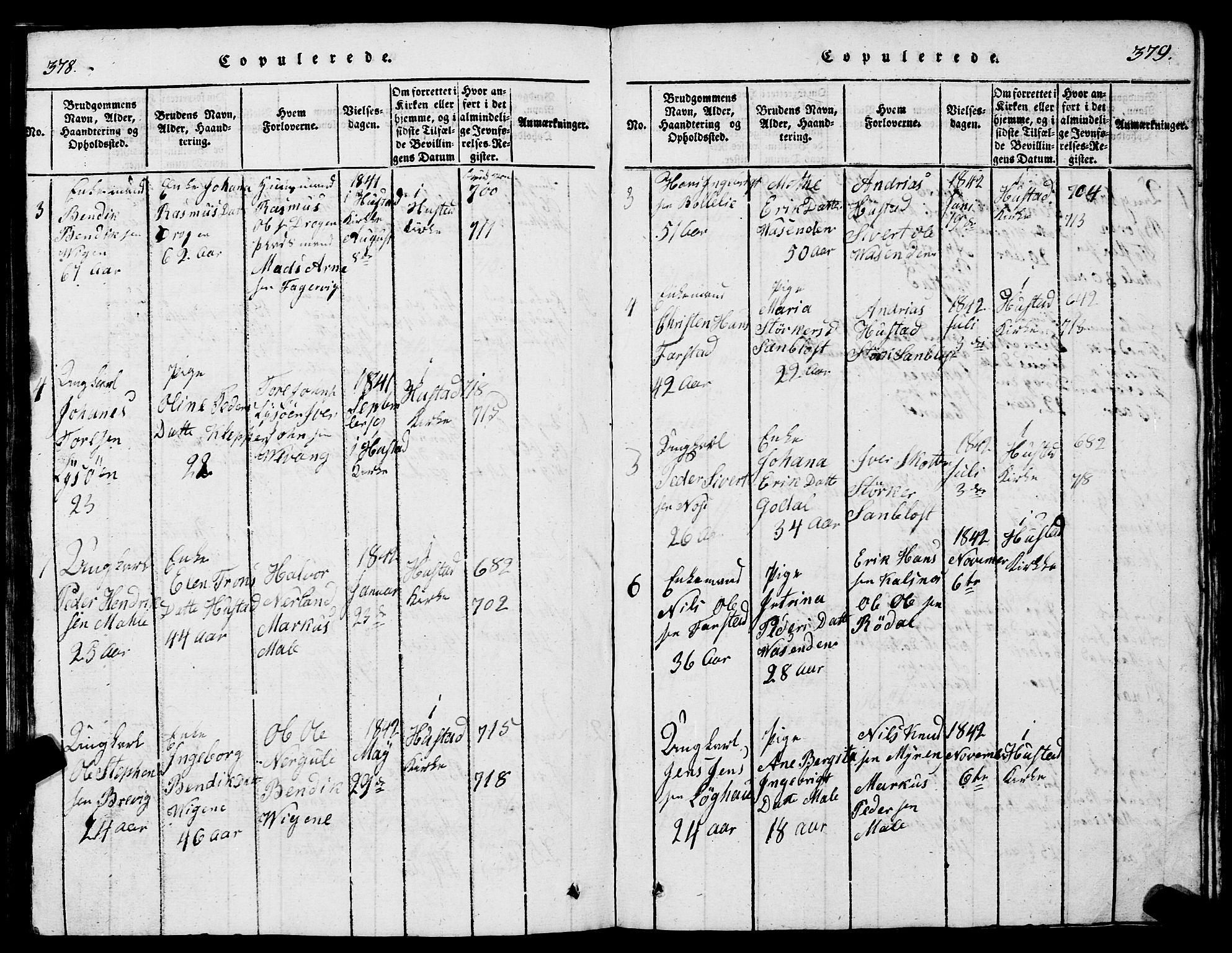 Ministerialprotokoller, klokkerbøker og fødselsregistre - Møre og Romsdal, SAT/A-1454/567/L0781: Parish register (copy) no. 567C01, 1818-1845, p. 378-379