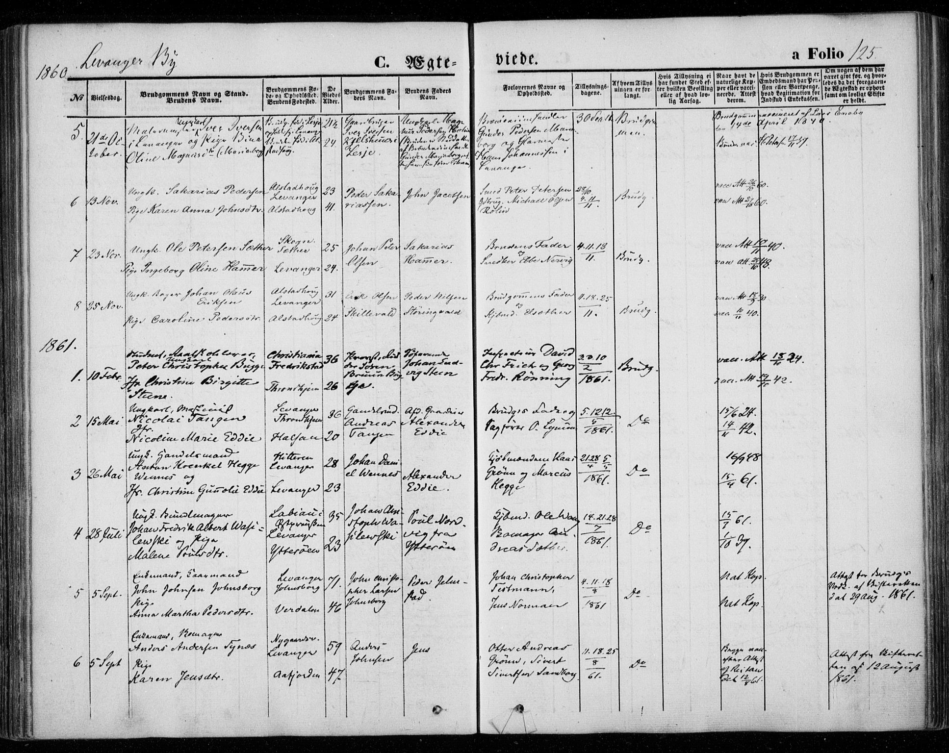 Ministerialprotokoller, klokkerbøker og fødselsregistre - Nord-Trøndelag, SAT/A-1458/720/L0184: Parish register (official) no. 720A02 /1, 1855-1863, p. 125