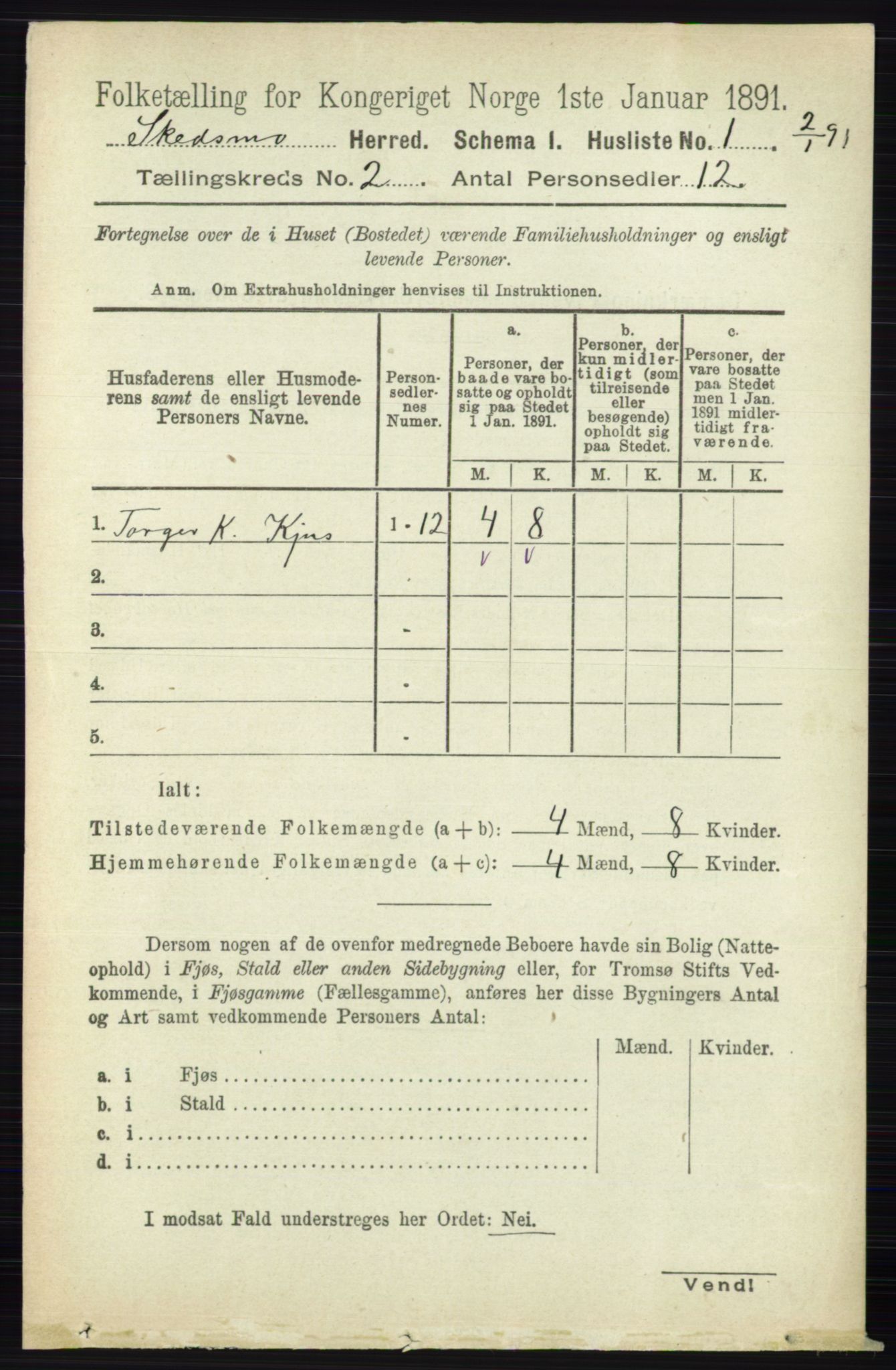 RA, 1891 census for 0231 Skedsmo, 1891, p. 510