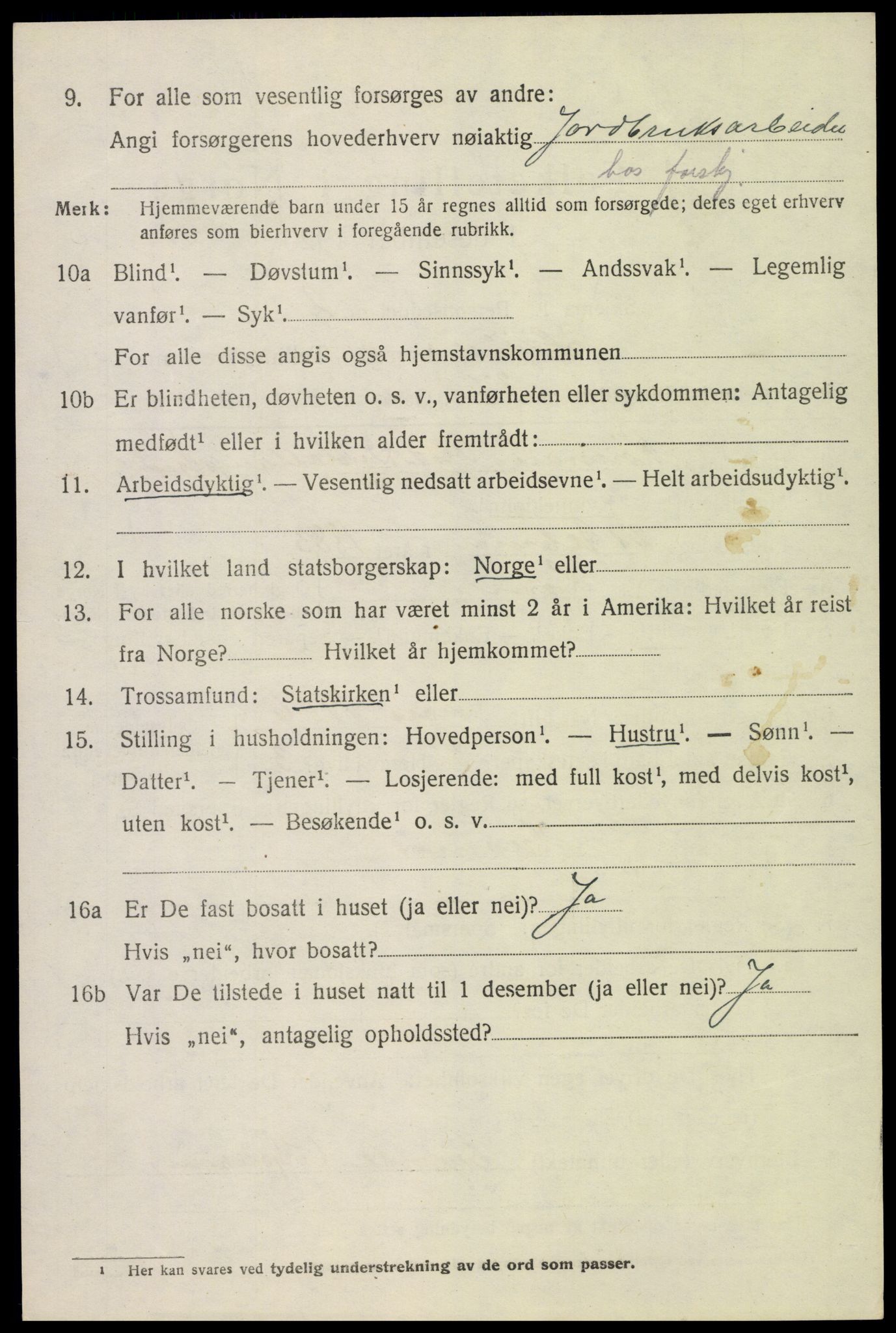 SAH, 1920 census for Skjåk, 1920, p. 2987