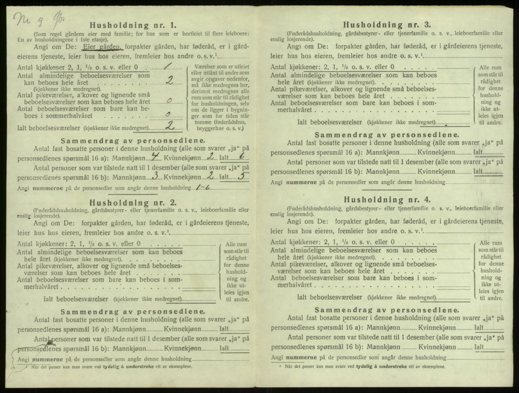 SAB, 1920 census for Alversund, 1920, p. 949