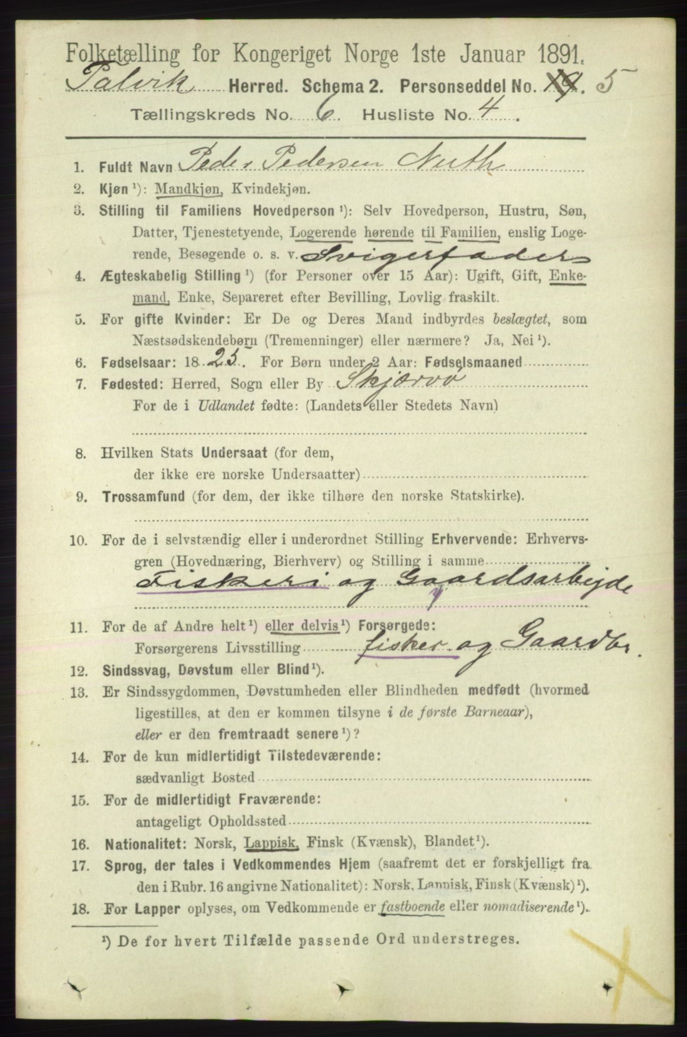 RA, 1891 census for 2013 Talvik, 1891, p. 1633