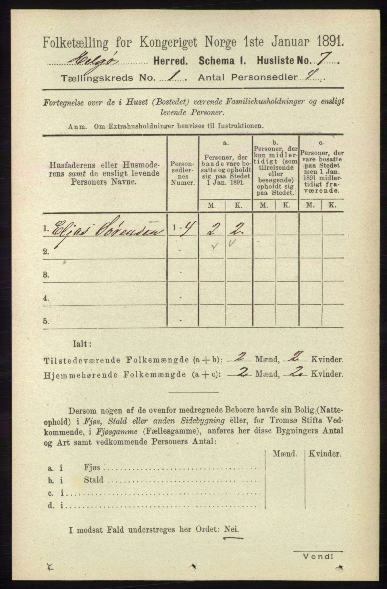 RA, 1891 census for 1935 Helgøy, 1891, p. 20