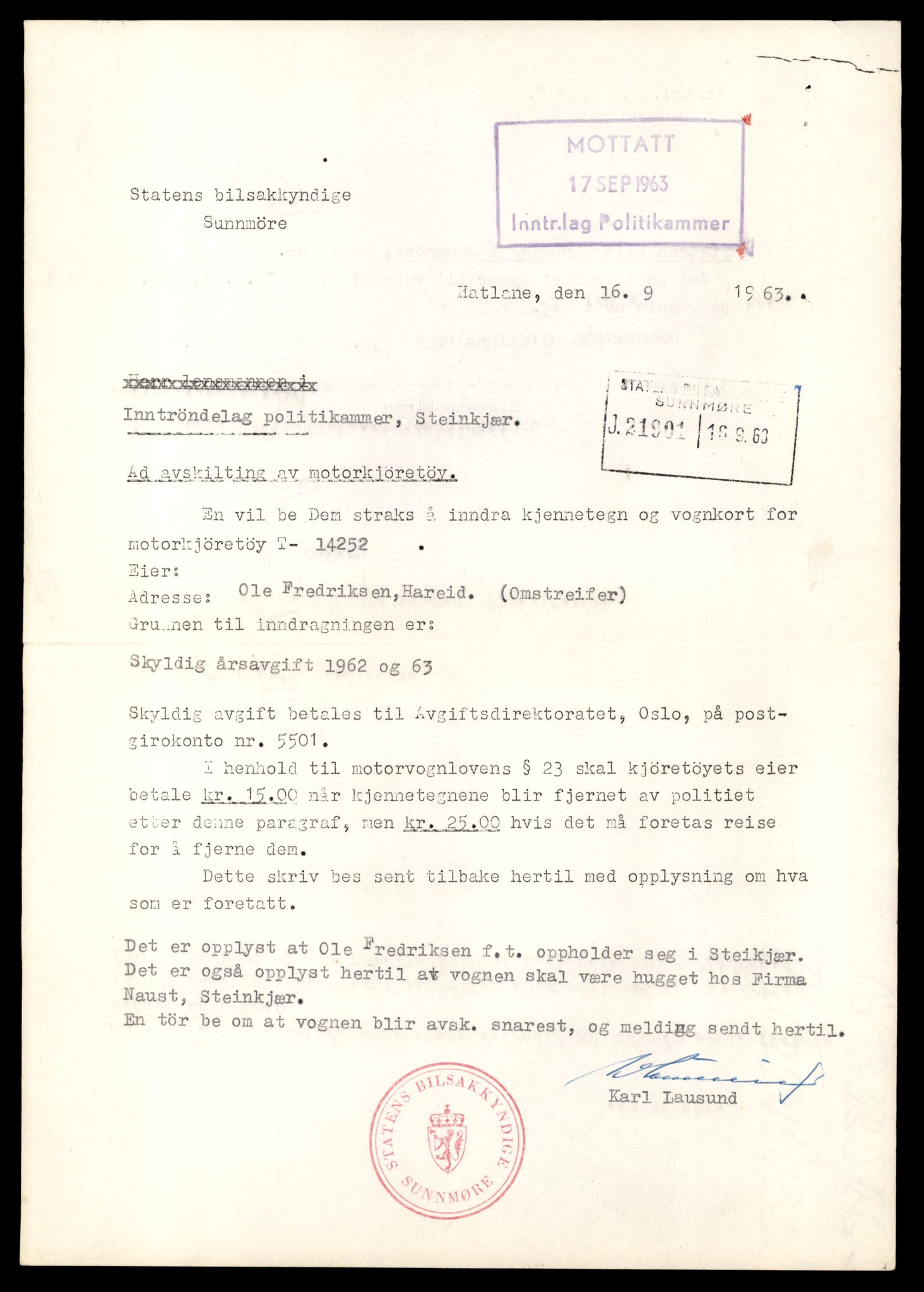 Møre og Romsdal vegkontor - Ålesund trafikkstasjon, AV/SAT-A-4099/F/Fe/L0044: Registreringskort for kjøretøy T 14205 - T 14319, 1927-1998, p. 1410