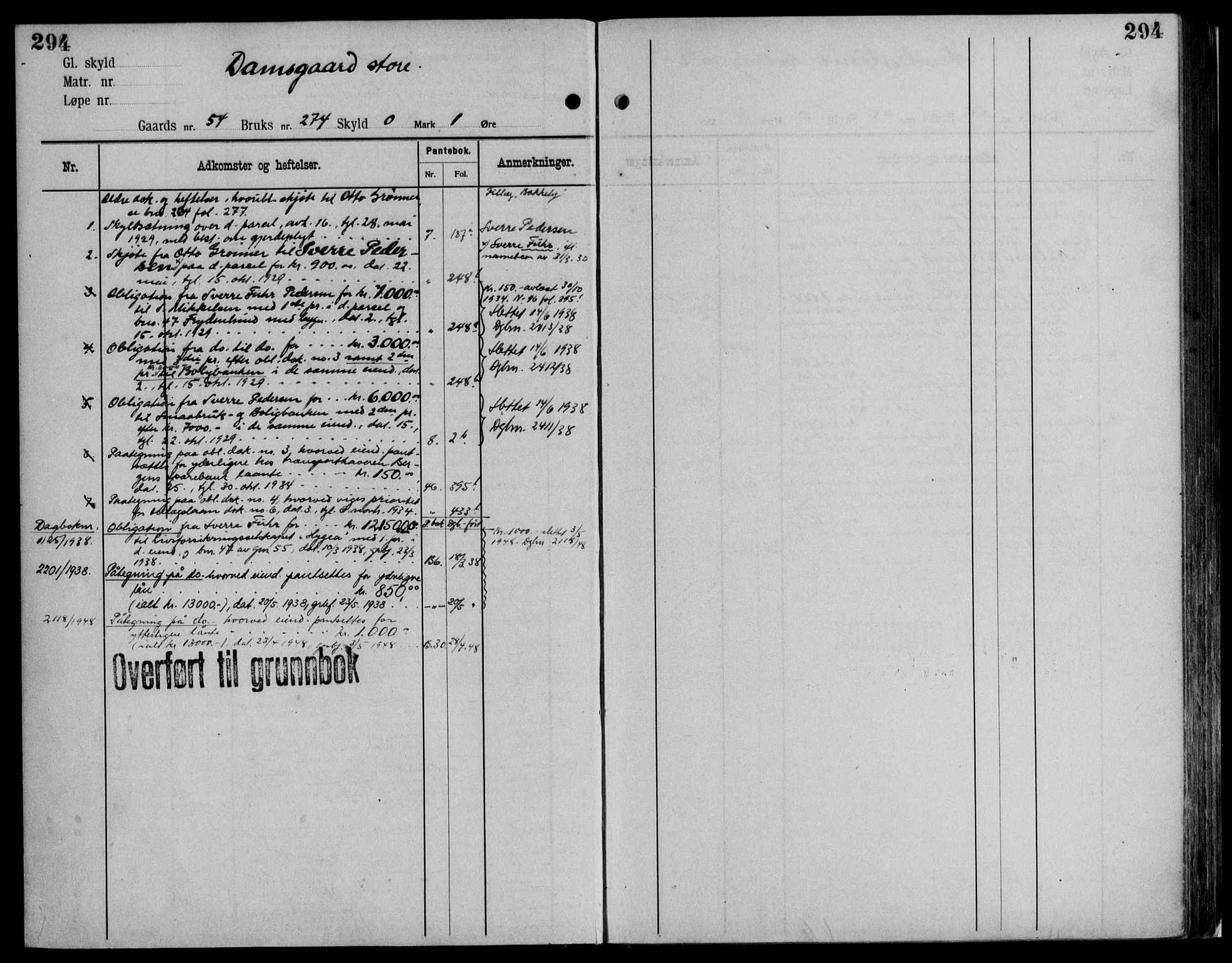 Midhordland sorenskriveri, AV/SAB-A-3001/1/G/Ga/Gab/L0116: Mortgage register no. II.A.b.116, p. 294