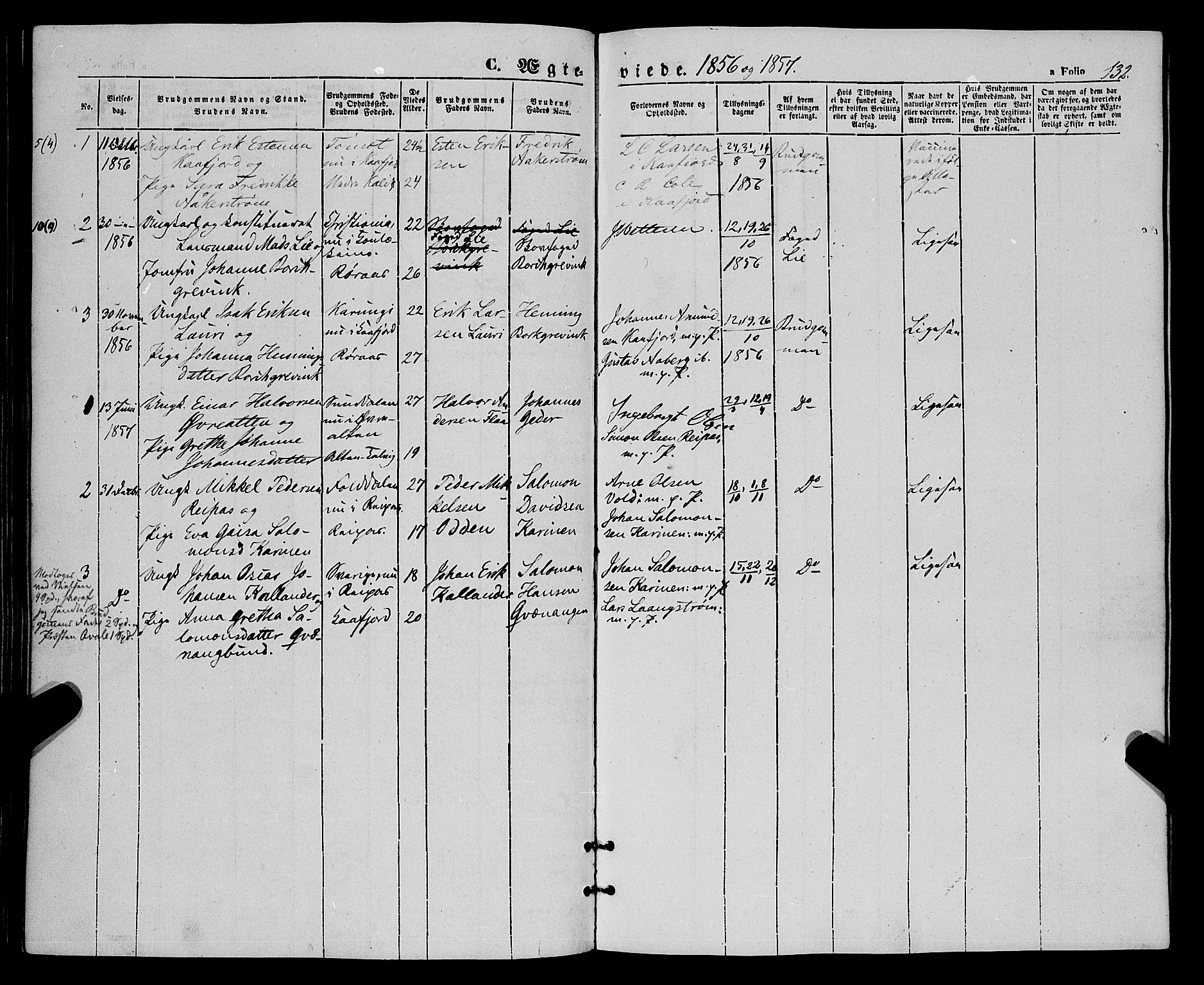 Talvik sokneprestkontor, AV/SATØ-S-1337/H/Ha/L0016kirke: Parish register (official) no. 16, 1847-1857, p. 132