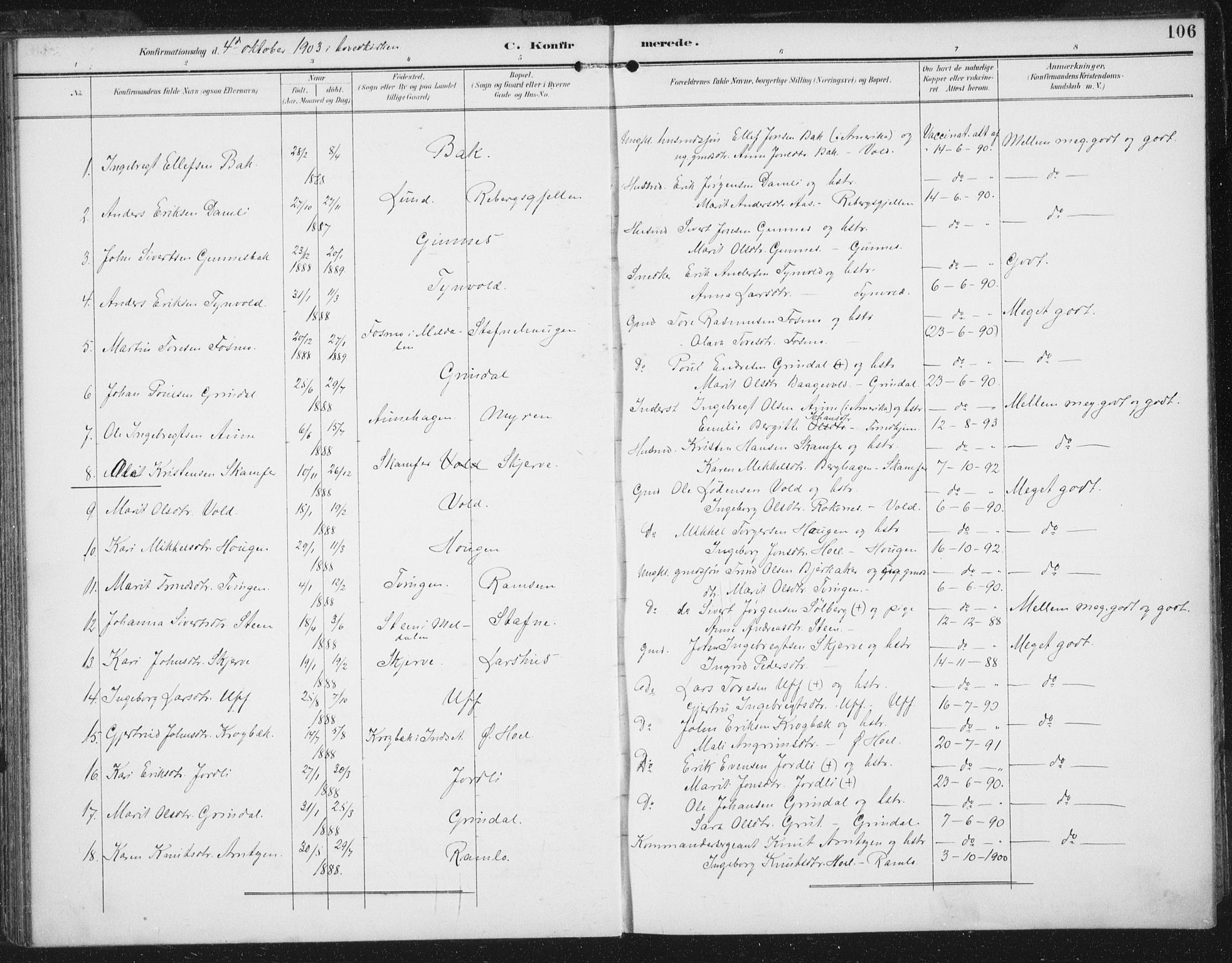 Ministerialprotokoller, klokkerbøker og fødselsregistre - Sør-Trøndelag, AV/SAT-A-1456/674/L0872: Parish register (official) no. 674A04, 1897-1907, p. 106