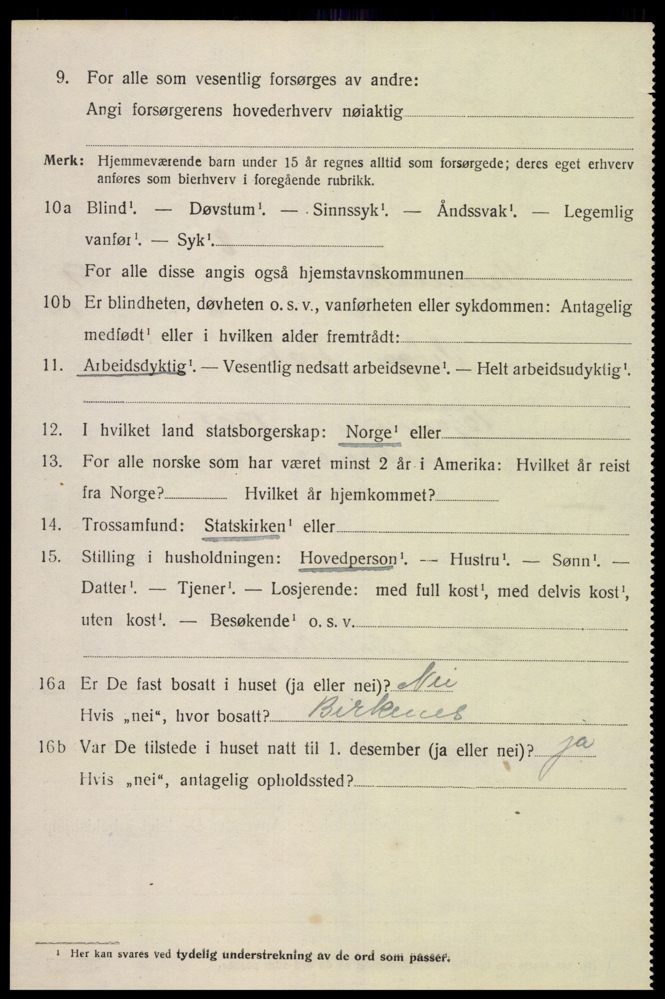 SAK, 1920 census for Vennesla, 1920, p. 6637