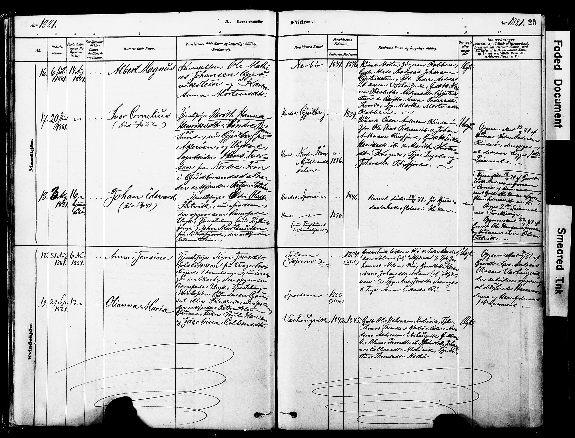 Ministerialprotokoller, klokkerbøker og fødselsregistre - Møre og Romsdal, AV/SAT-A-1454/560/L0721: Parish register (official) no. 560A05, 1878-1917, p. 25