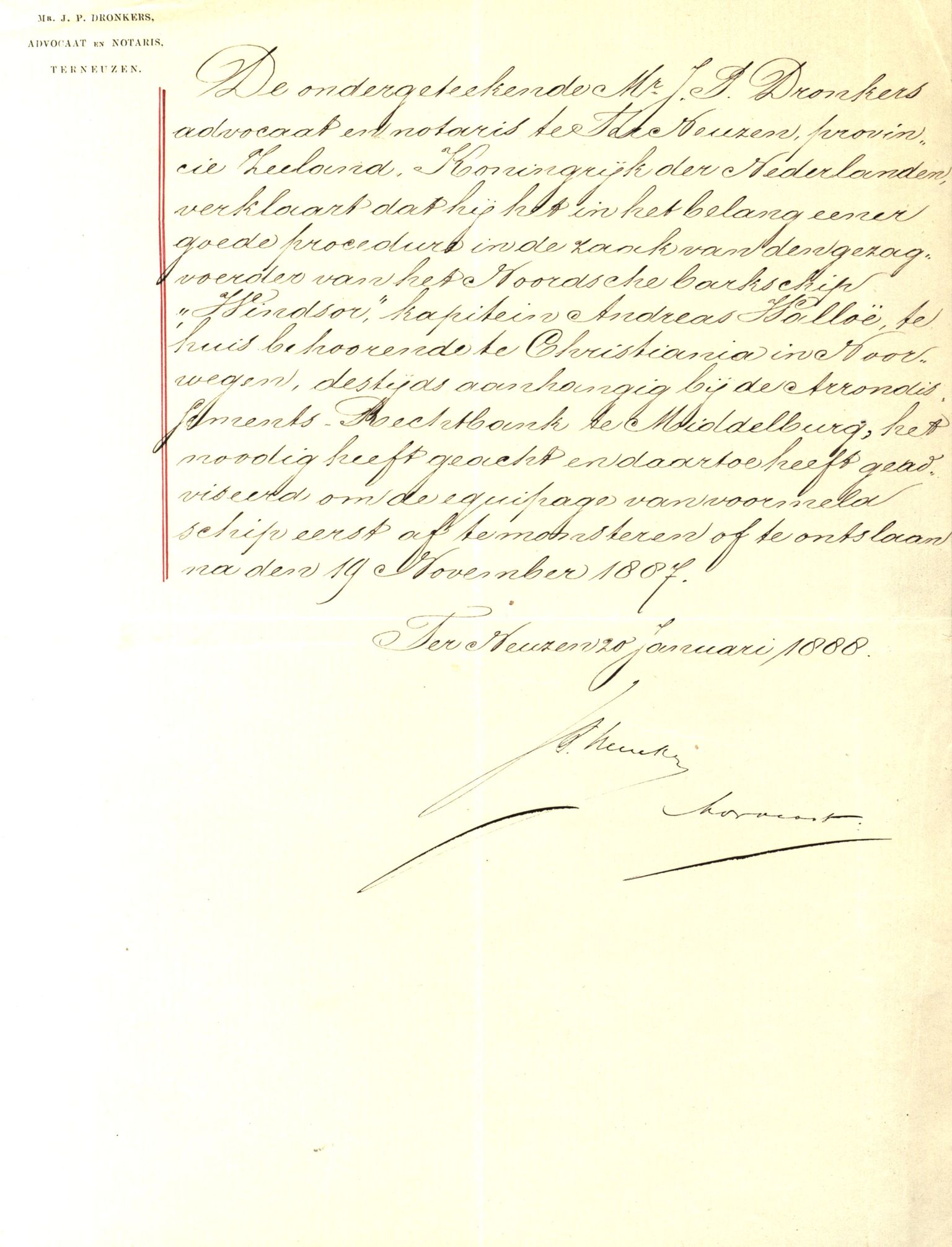 Pa 63 - Østlandske skibsassuranceforening, VEMU/A-1079/G/Ga/L0020/0004: Havaridokumenter / Windsor, Thirza, Treport, 1887, p. 76