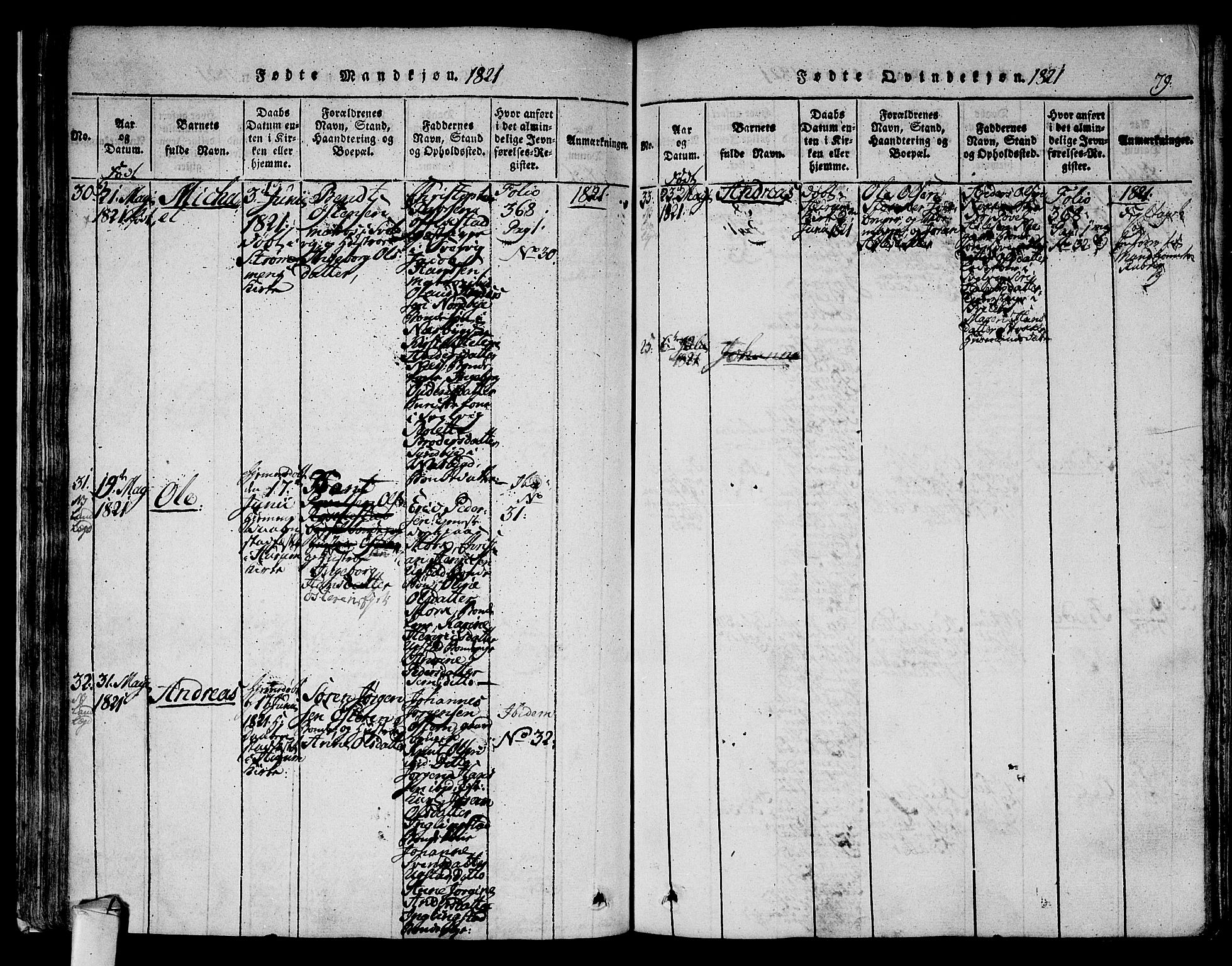 Hurum kirkebøker, AV/SAKO-A-229/F/Fa/L0009: Parish register (official) no. 9, 1816-1826, p. 79