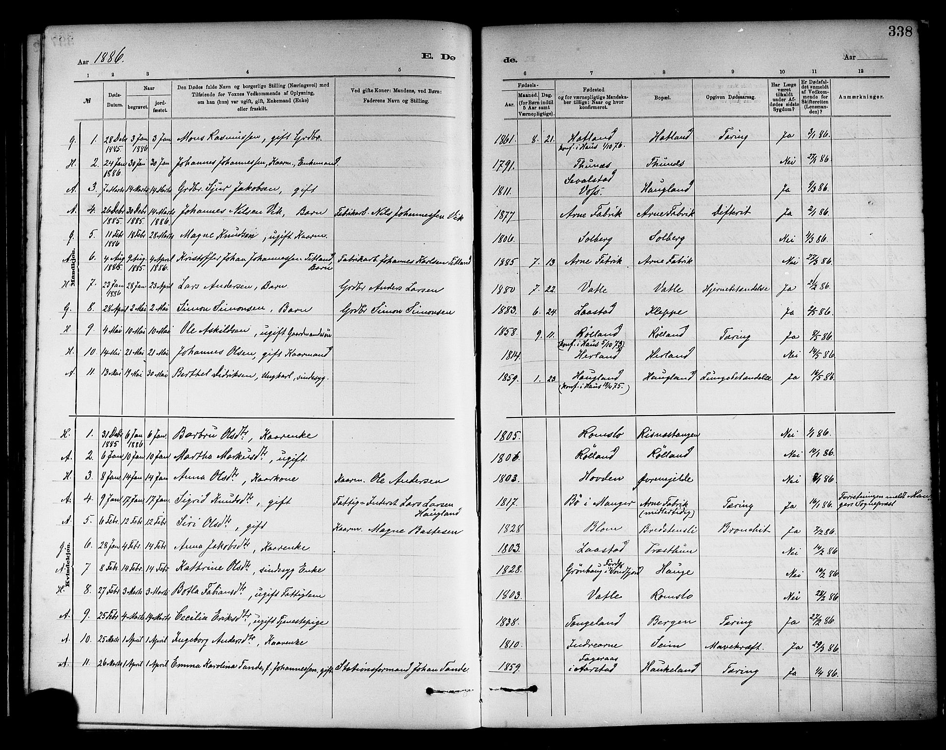 Haus sokneprestembete, AV/SAB-A-75601/H/Haa: Parish register (official) no. A 19II, 1878-1886, p. 338