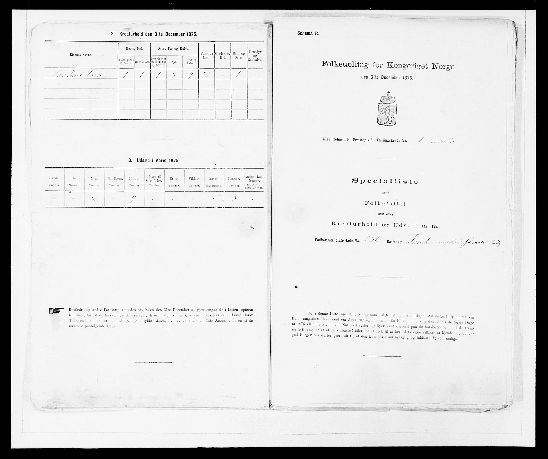 SAB, 1875 census for 1430P Indre Holmedal, 1875, p. 31