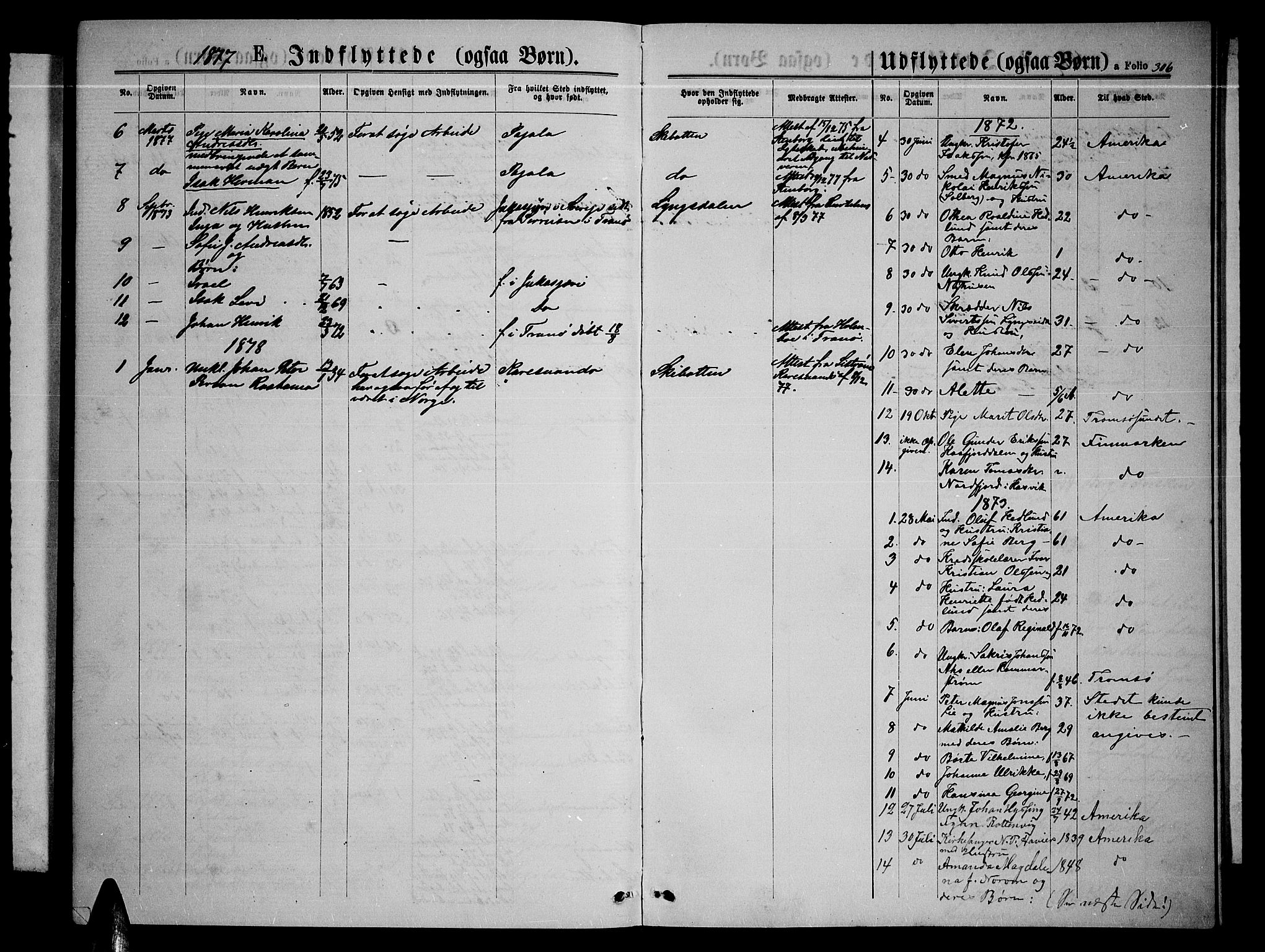 Lyngen sokneprestembete, SATØ/S-1289/H/He/Heb/L0004klokker: Parish register (copy) no. 4, 1868-1878, p. 306