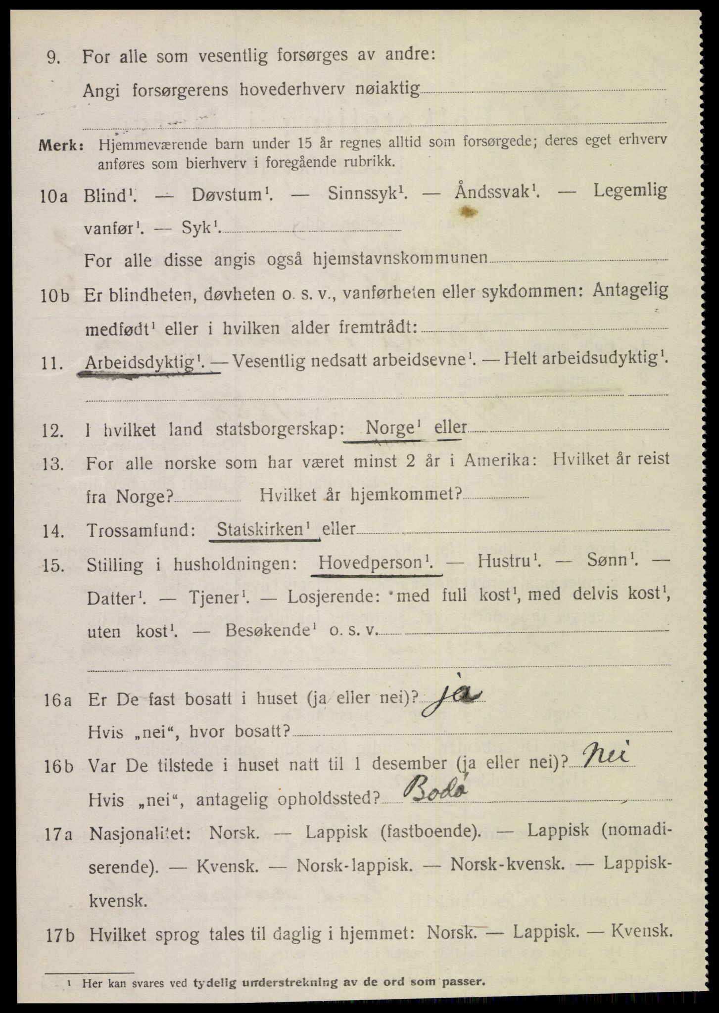 SAT, 1920 census for Kjerringøy, 1920, p. 1176