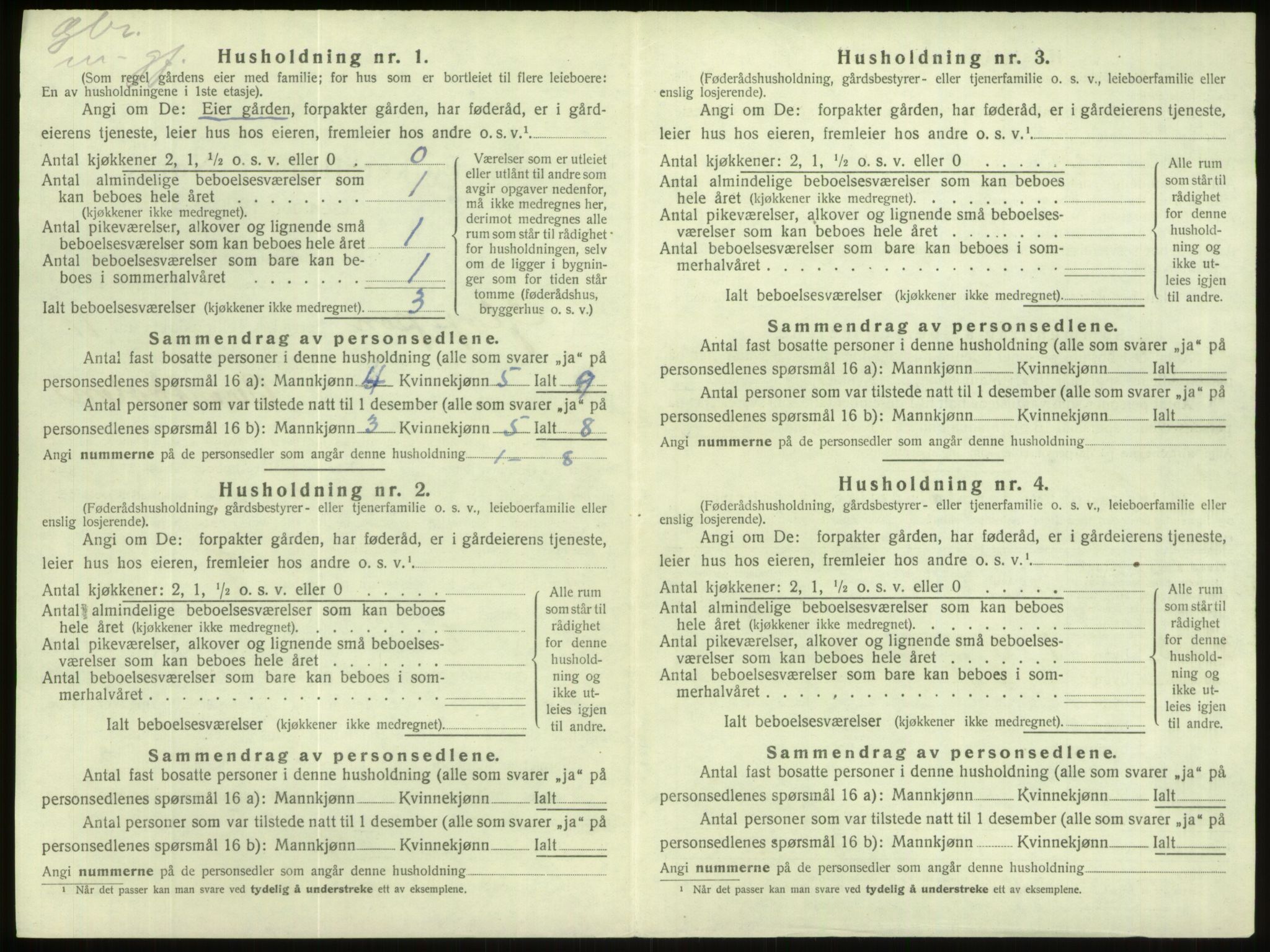 SAB, 1920 census for Gloppen, 1920, p. 788