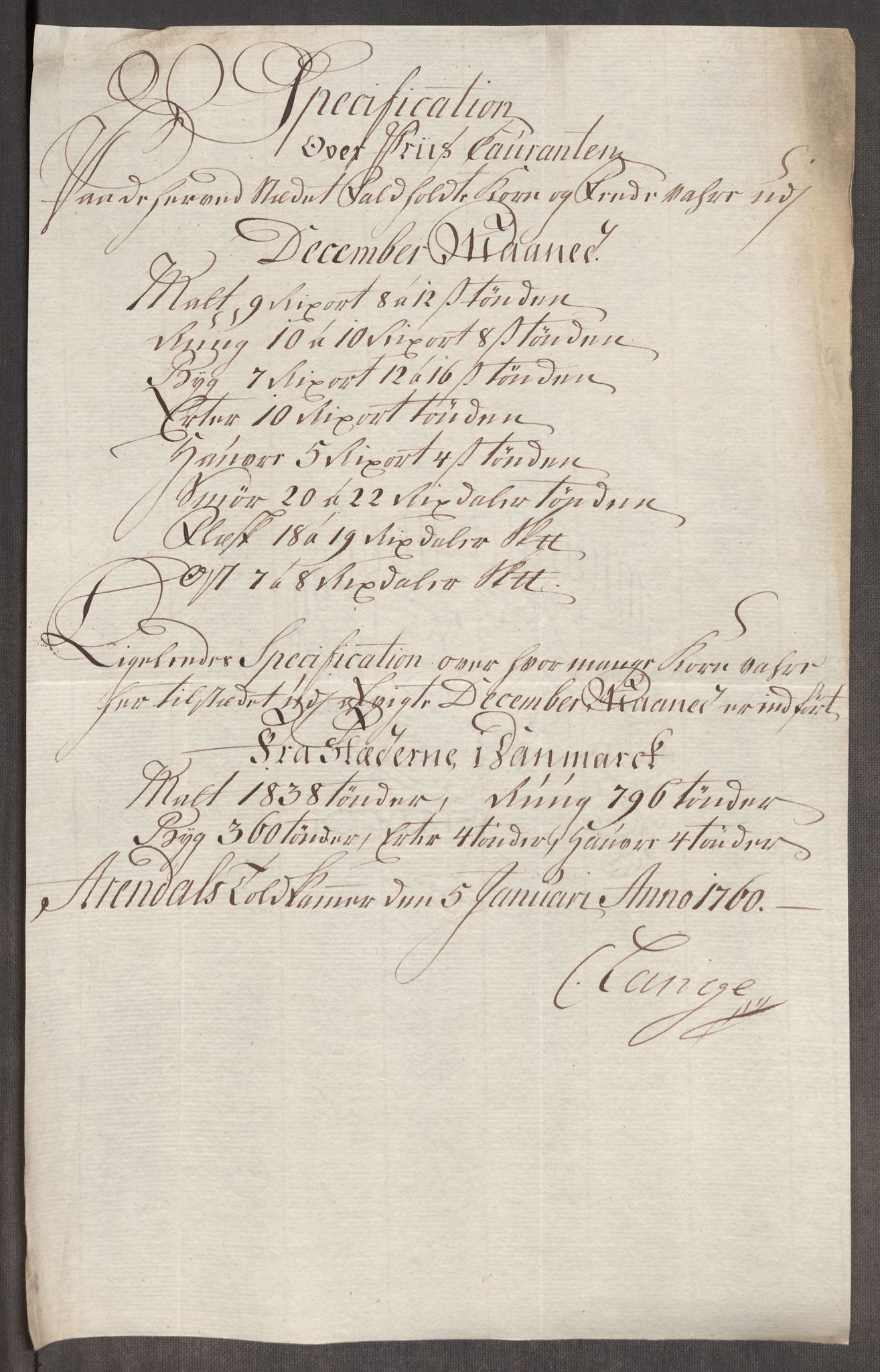 Rentekammeret inntil 1814, Realistisk ordnet avdeling, AV/RA-EA-4070/Oe/L0006: [Ø1]: Priskuranter, 1758-1760, p. 598