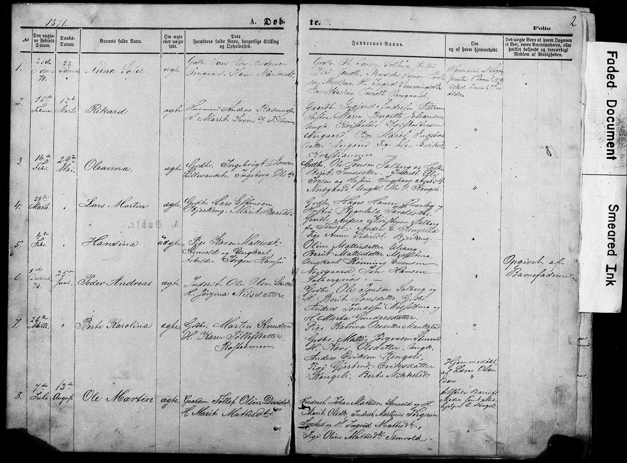 Målselv sokneprestembete, SATØ/S-1311/G/Ga/Gab/L0011klokker: Parish register (copy) no. 11, 1871-1900, p. 2