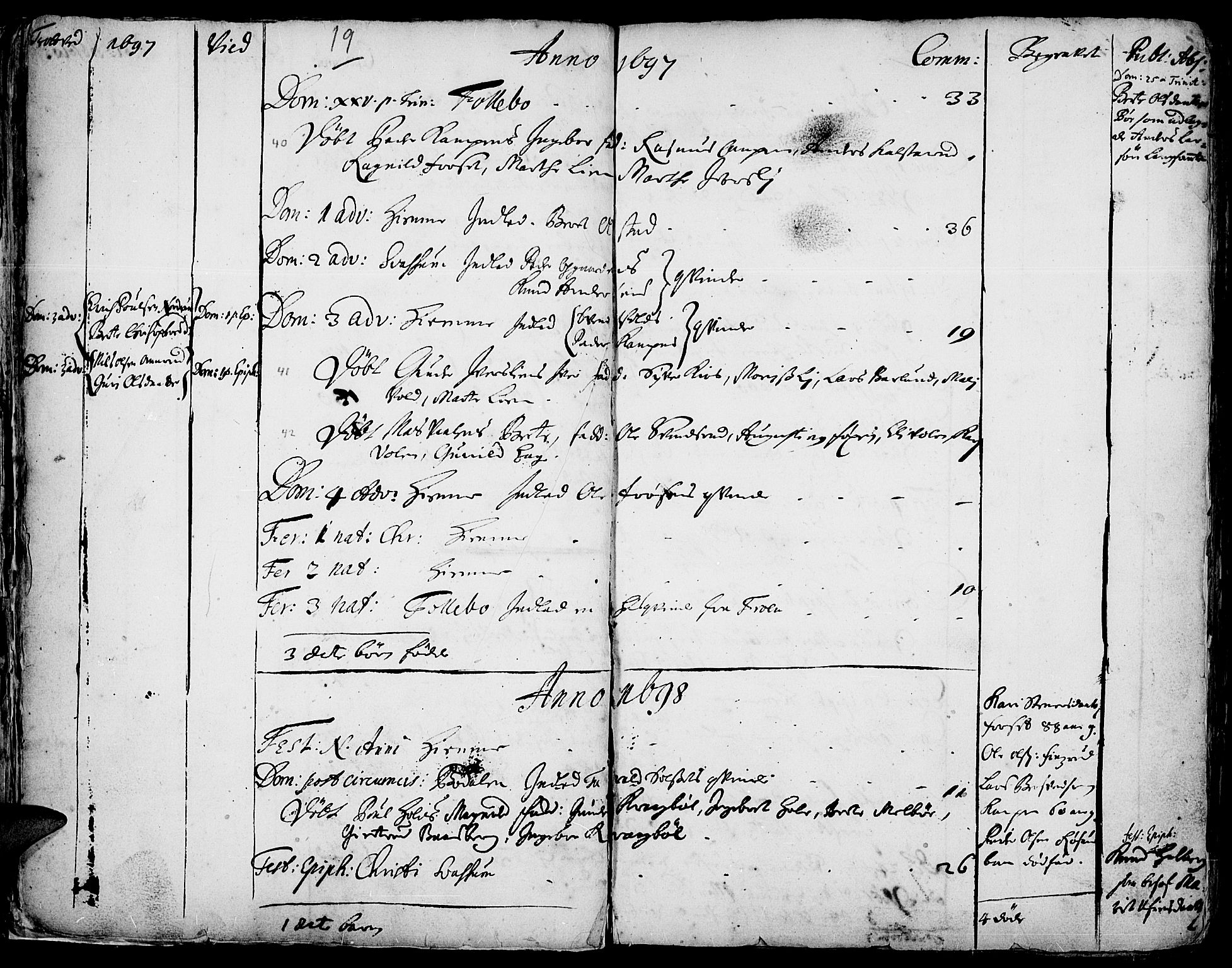 Gausdal prestekontor, SAH/PREST-090/H/Ha/Haa/L0001: Parish register (official) no. 1, 1693-1728, p. 19