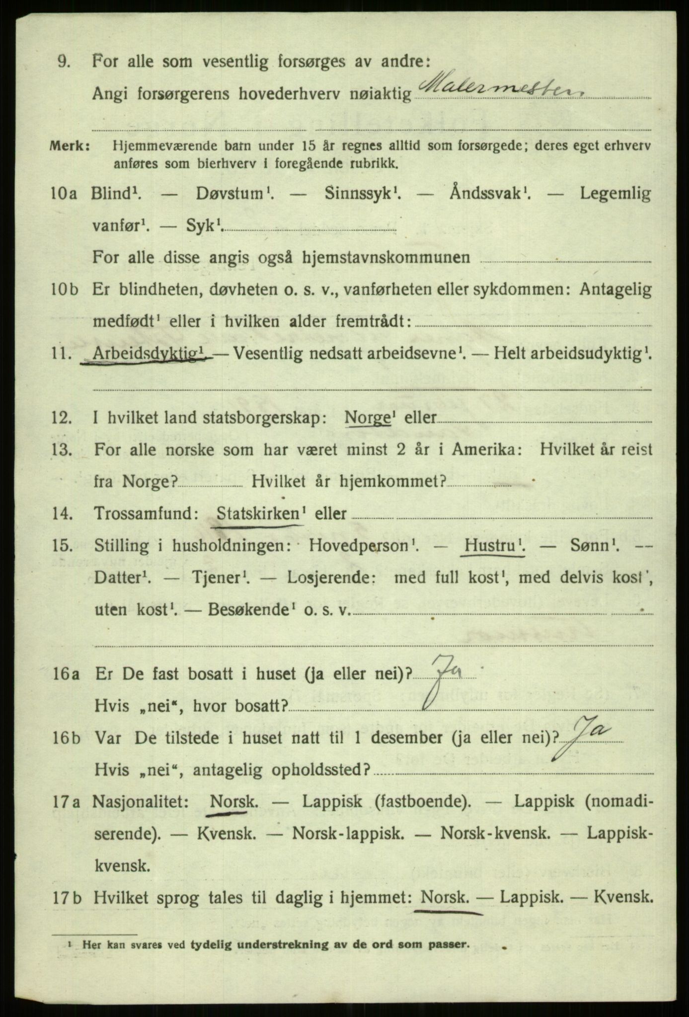 SATØ, 1920 census for Tromsø, 1920, p. 11765