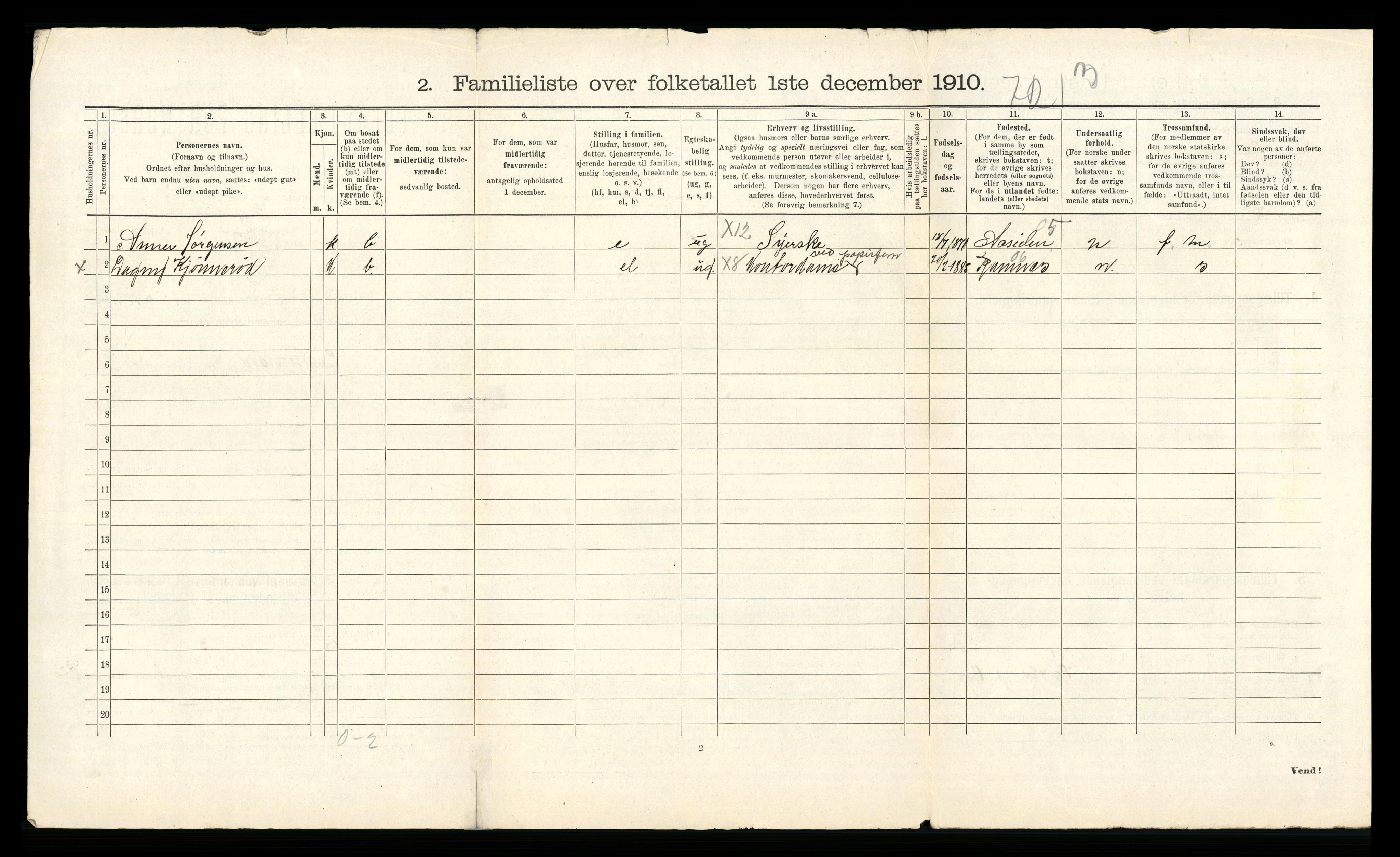 RA, 1910 census for Drammen, 1910, p. 3239