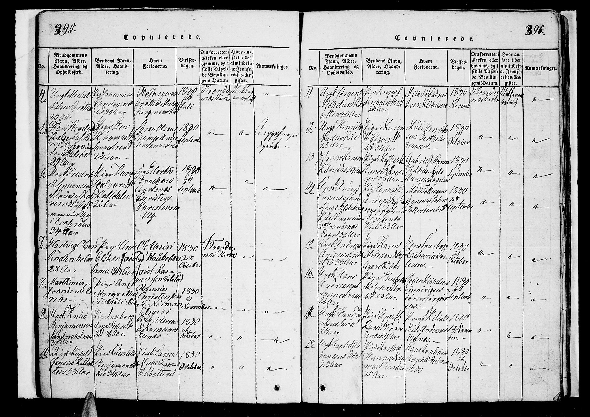 Trondenes sokneprestkontor, SATØ/S-1319/H/Hb/L0003klokker: Parish register (copy) no. 3, 1820-1834, p. 395-396