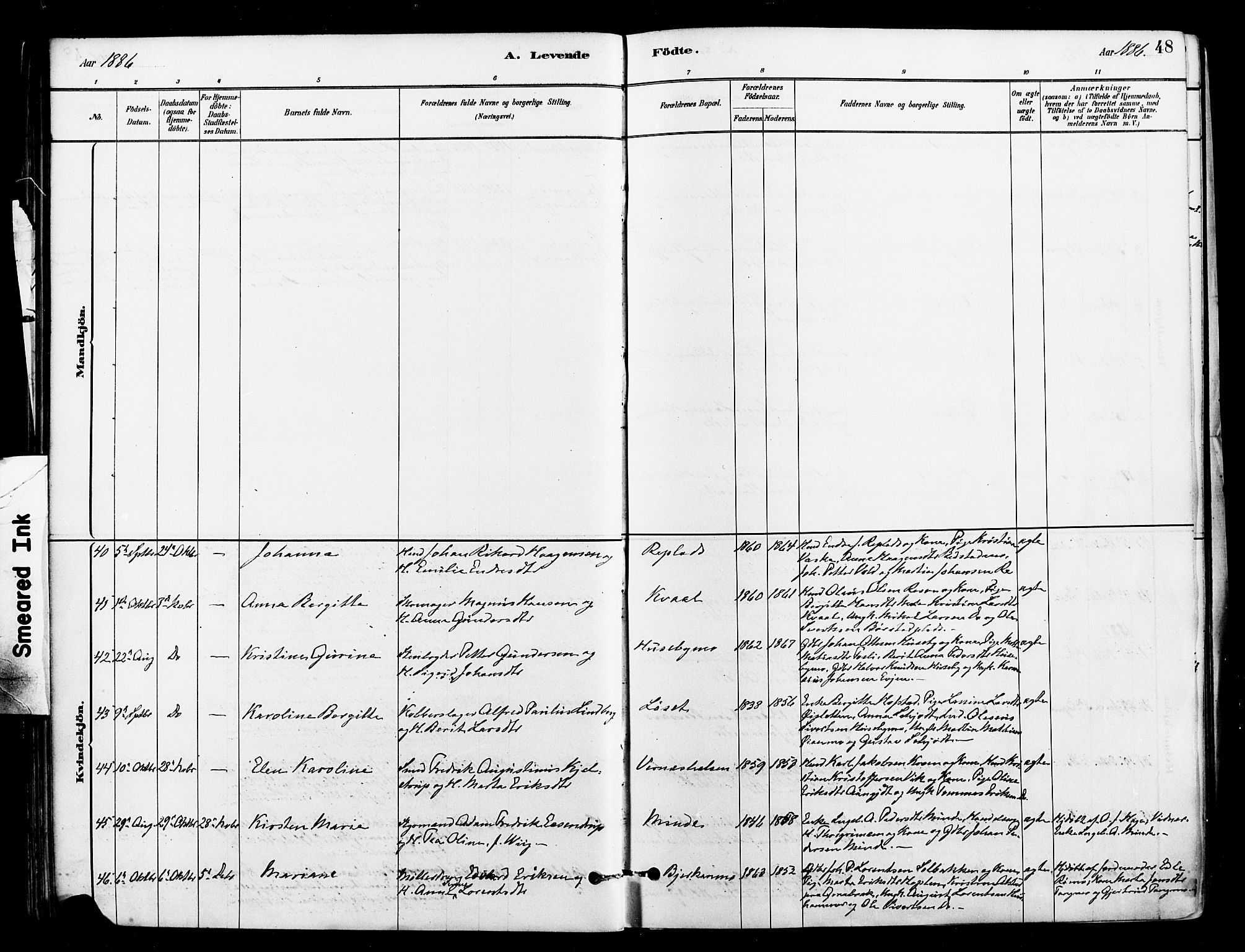 Ministerialprotokoller, klokkerbøker og fødselsregistre - Nord-Trøndelag, SAT/A-1458/709/L0077: Parish register (official) no. 709A17, 1880-1895, p. 48
