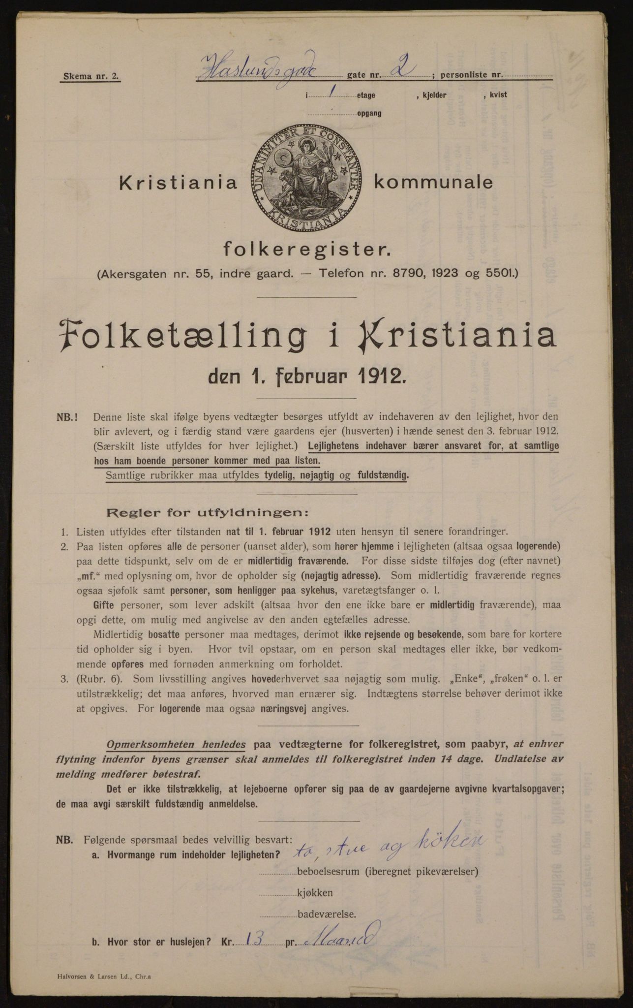 OBA, Municipal Census 1912 for Kristiania, 1912, p. 35253