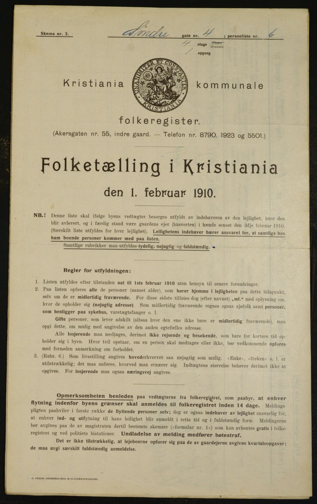 OBA, Municipal Census 1910 for Kristiania, 1910, p. 100972