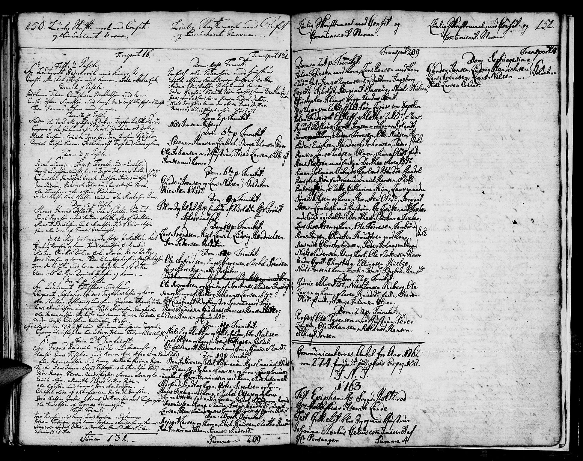 Vadsø sokneprestkontor, SATØ/S-1325/H/Ha/L0001kirke: Parish register (official) no. 1, 1747-1768, p. 150-151