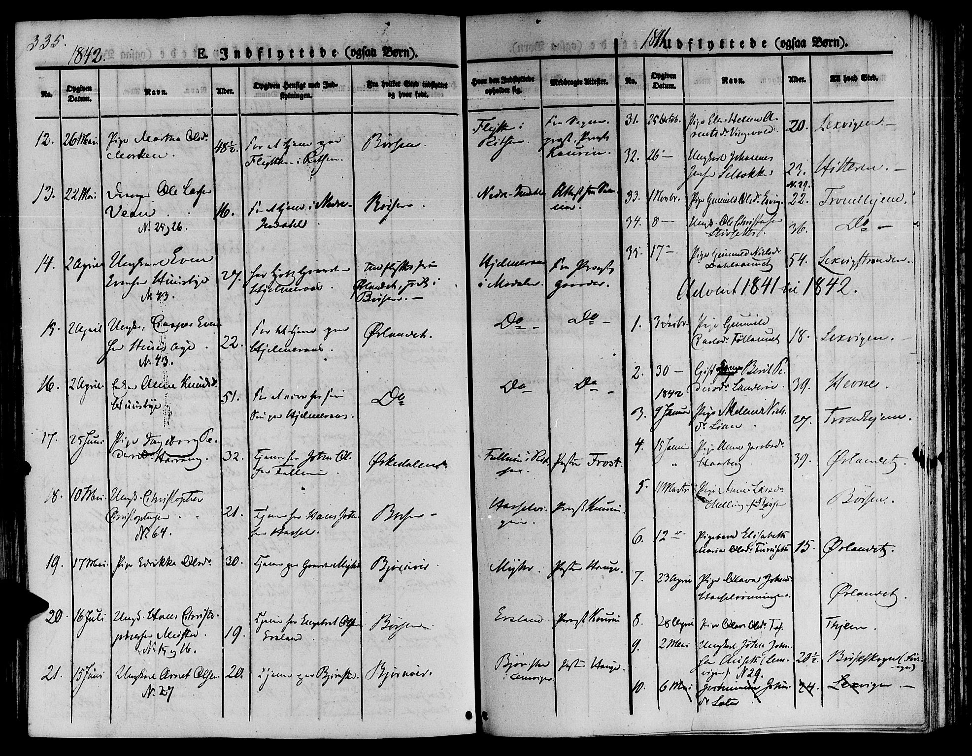 Ministerialprotokoller, klokkerbøker og fødselsregistre - Sør-Trøndelag, SAT/A-1456/646/L0610: Parish register (official) no. 646A08, 1837-1847, p. 335