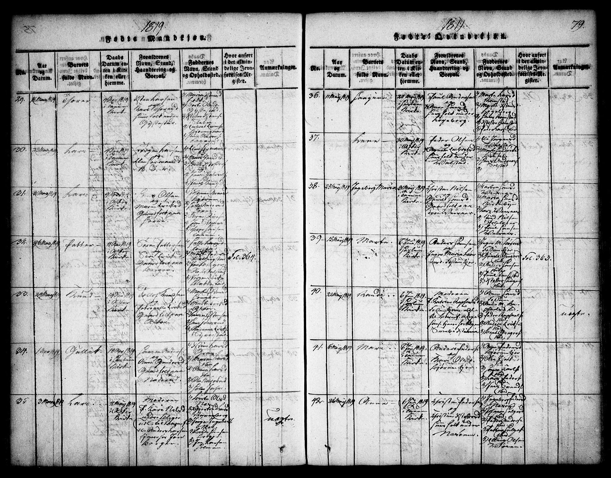 Asker prestekontor Kirkebøker, SAO/A-10256a/F/Fa/L0006: Parish register (official) no. I 6, 1814-1824, p. 79
