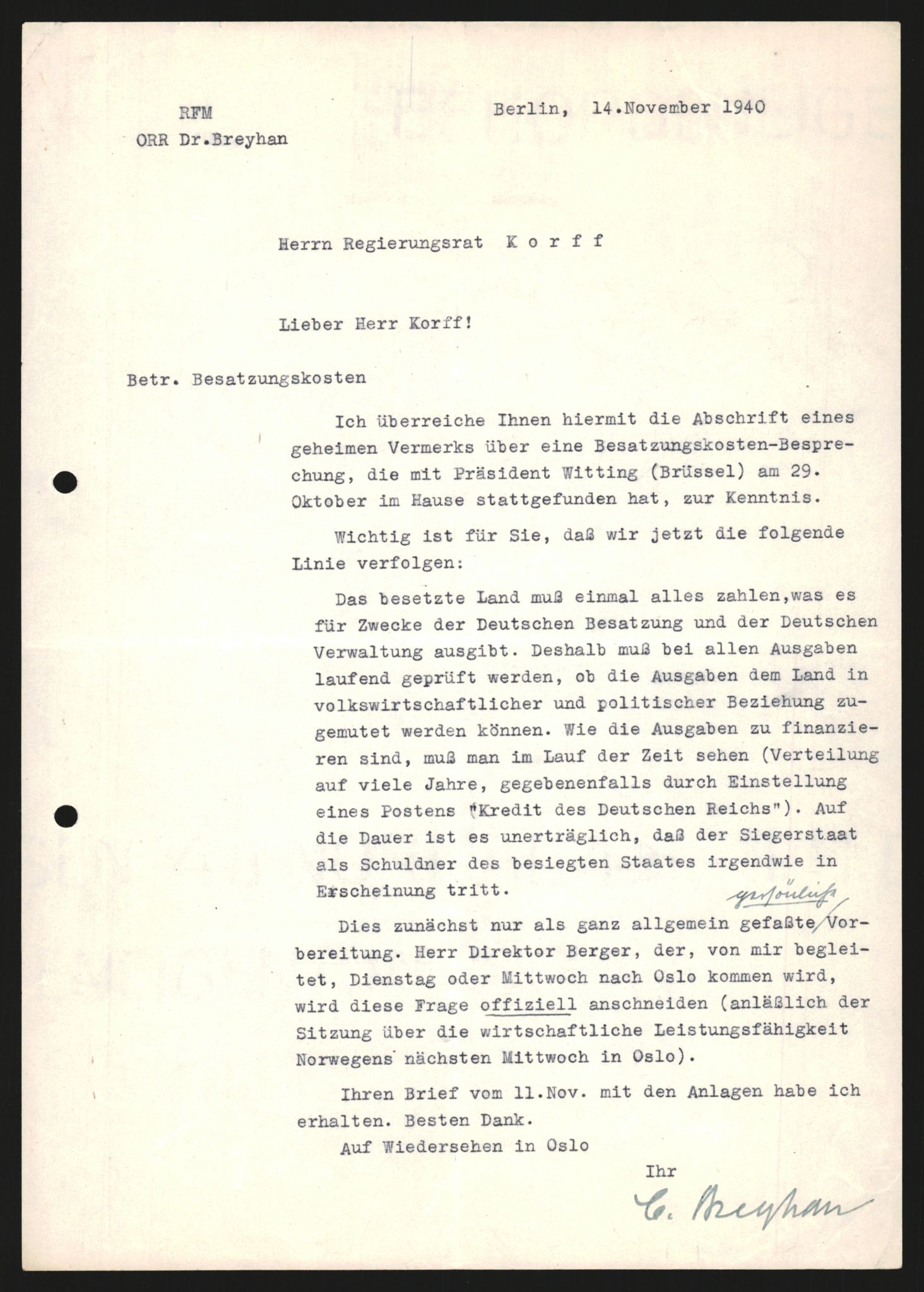 Forsvarets Overkommando. 2 kontor. Arkiv 11.4. Spredte tyske arkivsaker, AV/RA-RAFA-7031/D/Dar/Darb/L0003: Reichskommissariat - Hauptabteilung Vervaltung, 1940-1945, p. 1564