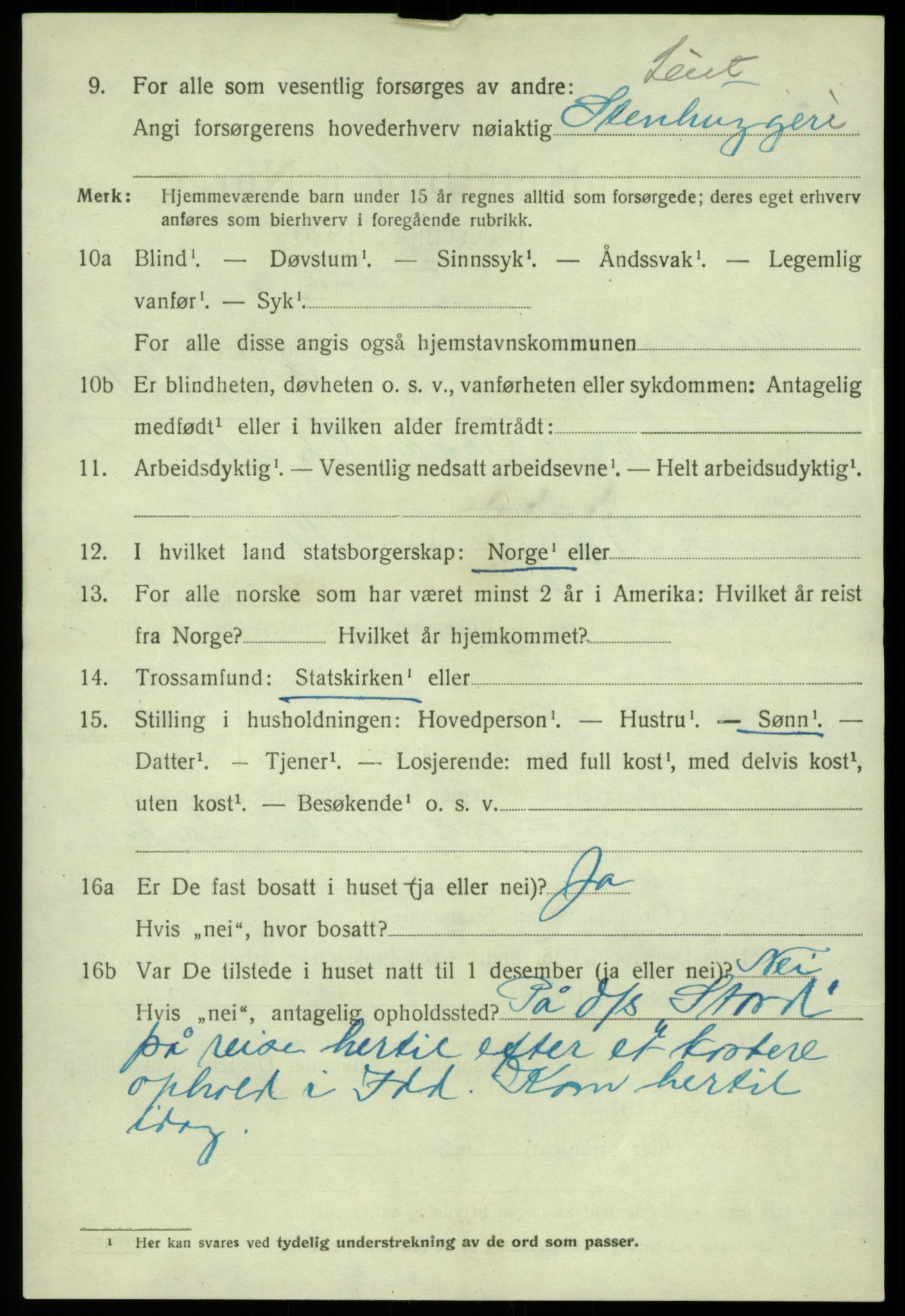 SAB, 1920 census for Austevoll, 1920, p. 4725