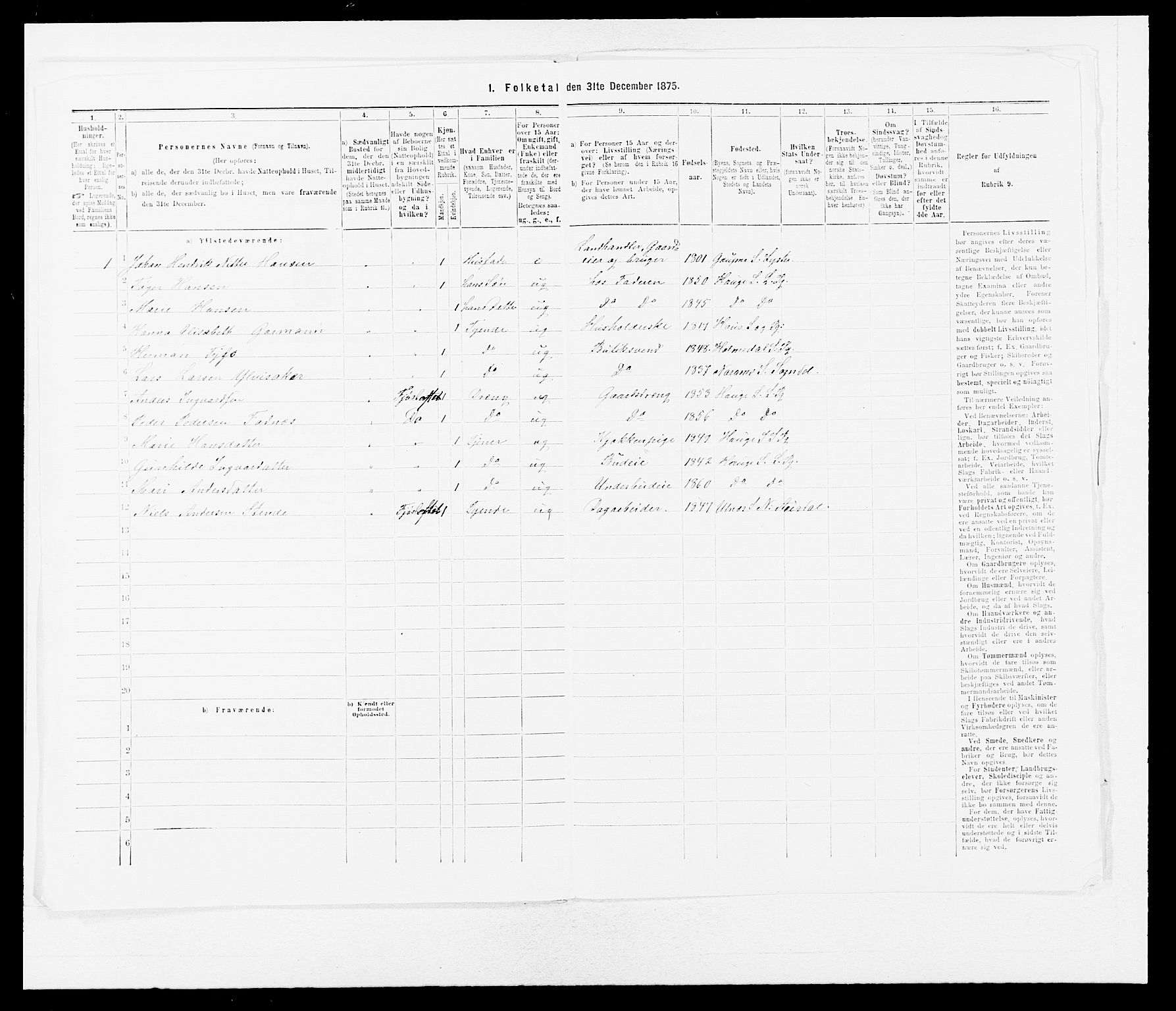 SAB, 1875 census for 1422P Lærdal, 1875, p. 385