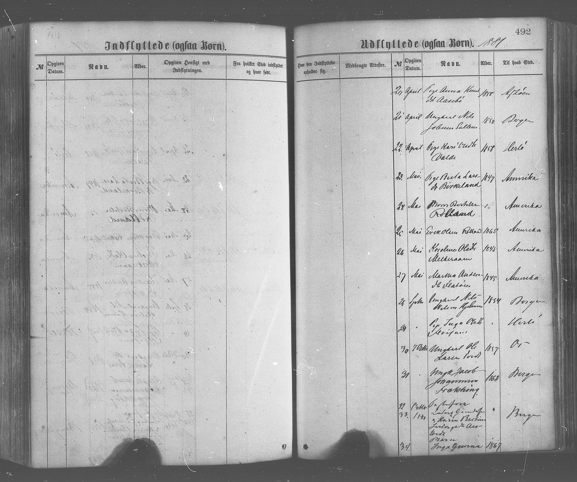 Hamre sokneprestembete, AV/SAB-A-75501/H/Ha/Haa/Haaa/L0015: Parish register (official) no. A 15, 1870-1881, p. 492